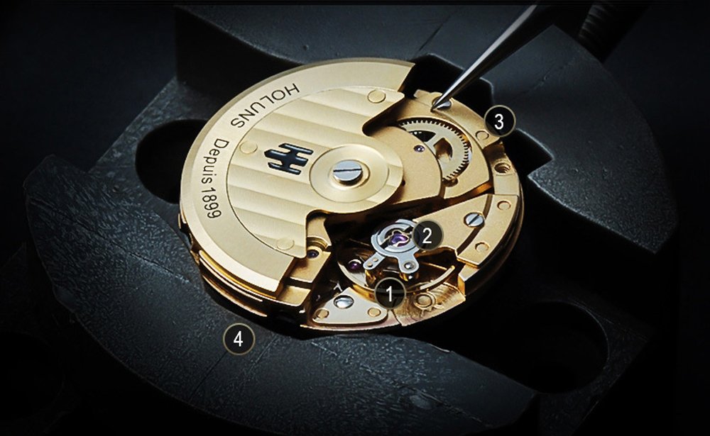 Luxury Men's Automatic Mechanical Gold Watch - Self-Winding, Sapphire Crystal, Waterproof Dress Watch for Business & Formal Occasions