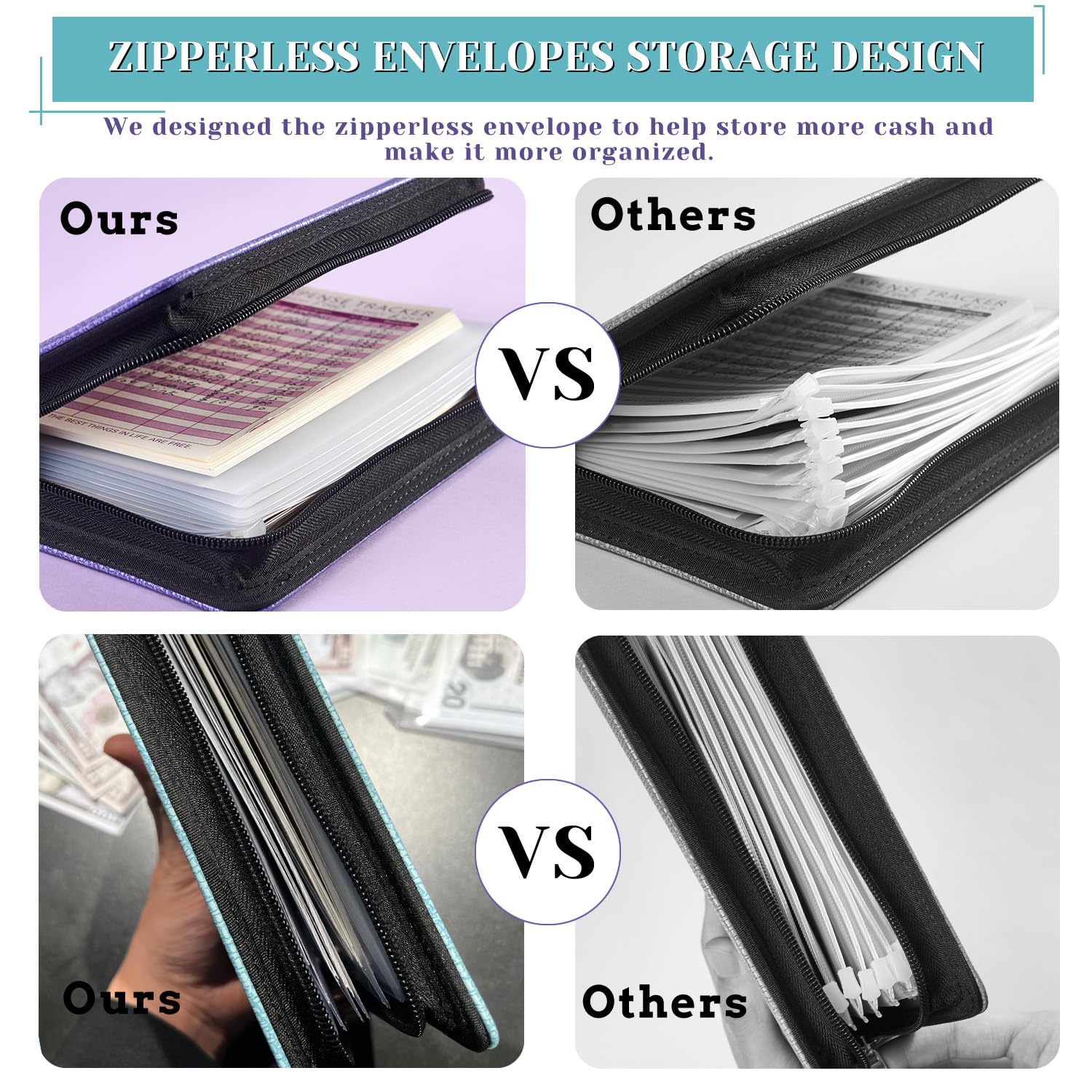 12PCS A6 Binder Pockets - No Zipper Cash Envelopes for Budgeting | PVC Money Organizer for 6-Ring Binder | Clear Savings Challenge Pouches | Perfect for Dave Ramsey System & Home Finance Organization