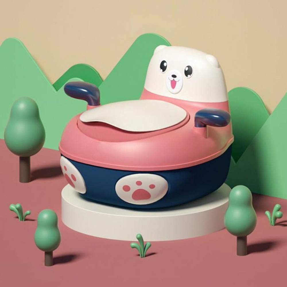 Portable Kids Potty Training Toilet with Comfortable Backrest - Cartoon Design for Boys & Girls Aged 2-5 | Ideal for Home, Travel & Daycare Use