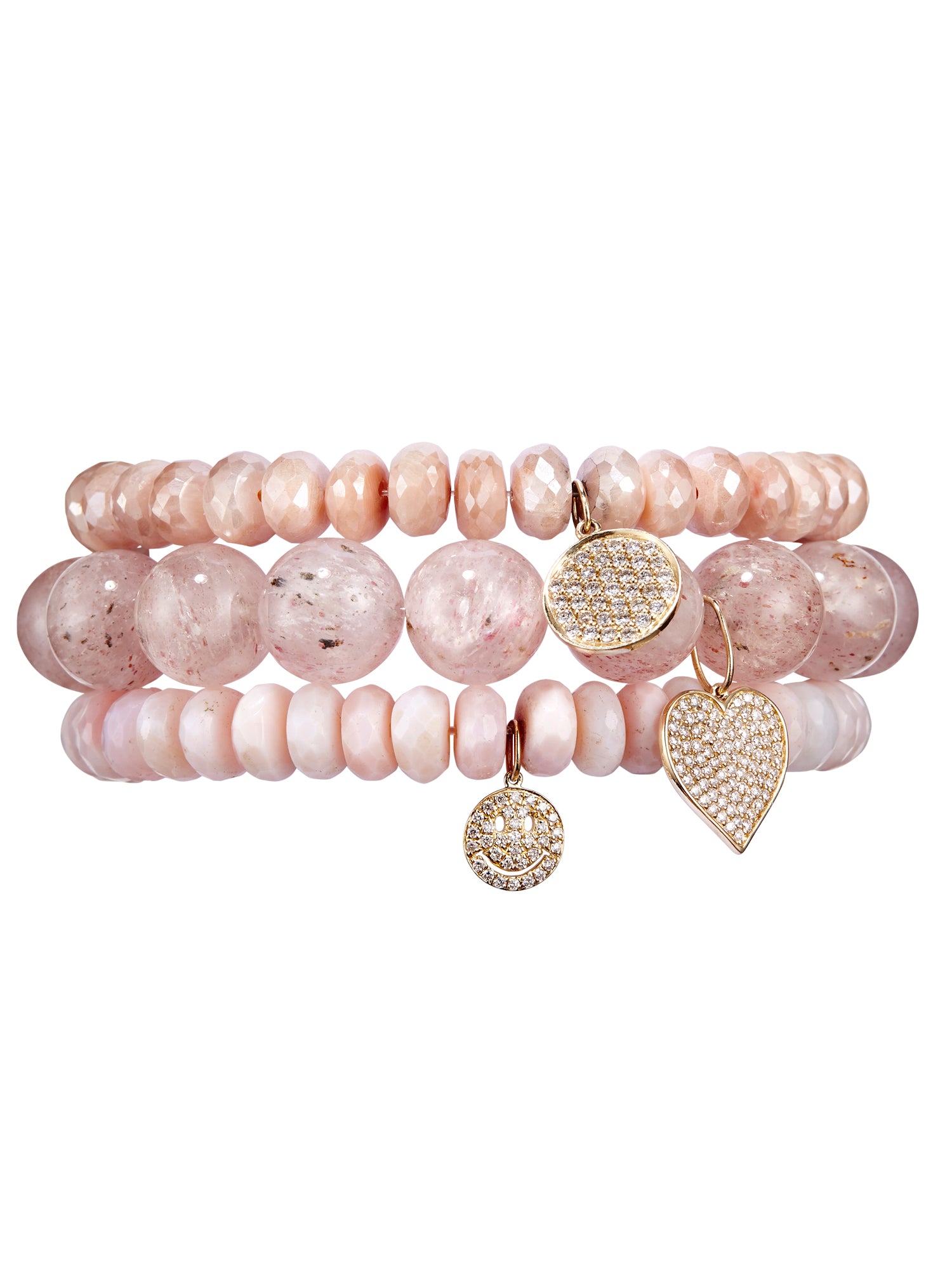 Moonstone Pavé Diamond Happy Face Bracelet - Dainty Smiley Charm Bracelet for Women, 925 Sterling Silver Jewelry Gift for Her | Perfect for Everyday Wear, Birthday & Anniversary Gifts
