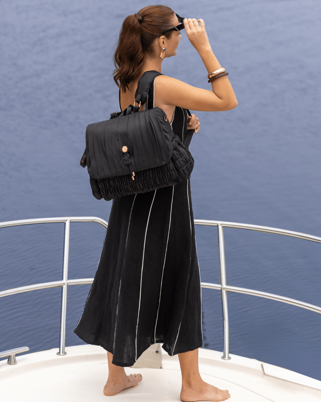 Premium Black Dune Diaper Bag - Large Waterproof Baby Tote with Insulated Pockets for Moms & Dads - Perfect for Travel, Daycare & Family Outings