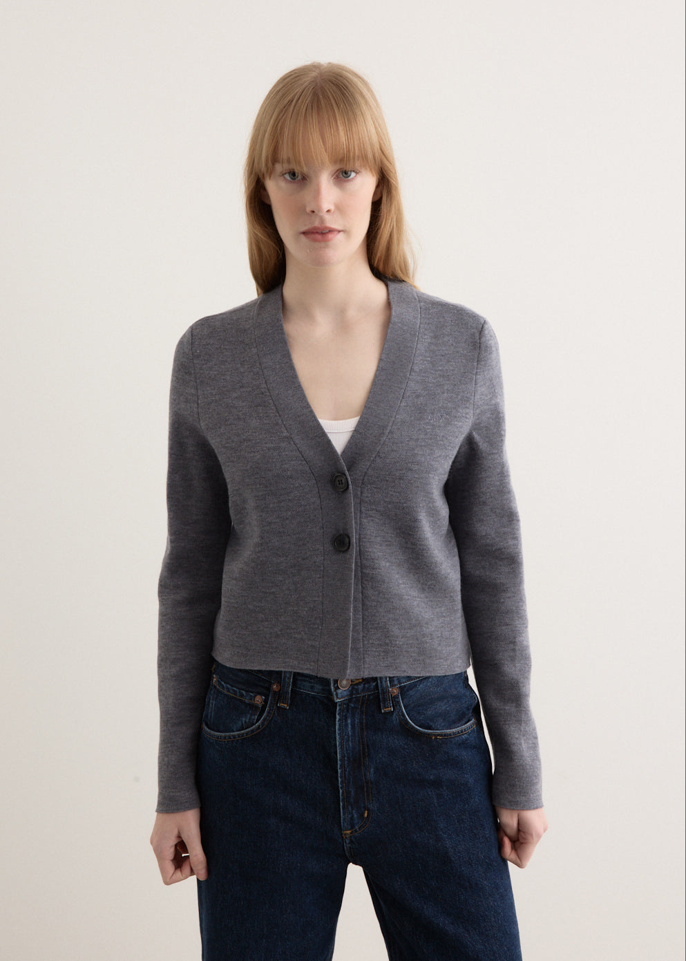 Anna Wvbee F22328Plc Gray Cardigan Sweater for Women - Cozy Knit Pullover for Fall & Winter, Office & Casual Wear