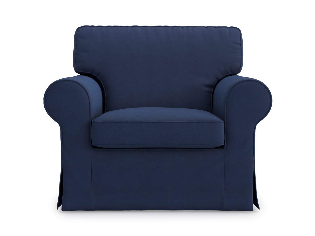 IKEA Ektorp Chair Slipcover Replacement - 5 Color Cotton Cover for Ektorp Armchair (Cotton-Blue) | Washable Sofa Cover | Not Compatible with Uppland Series | Perfect for Living Room, Bedroom & Home Decor