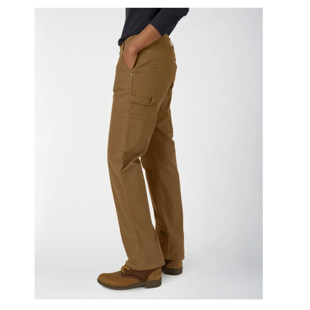 Dickies Stretch Duck Women's Carpenter Work Pants FD2700 - Comfortable Durable Brown Workwear for Construction, Carpentry & DIY Projects