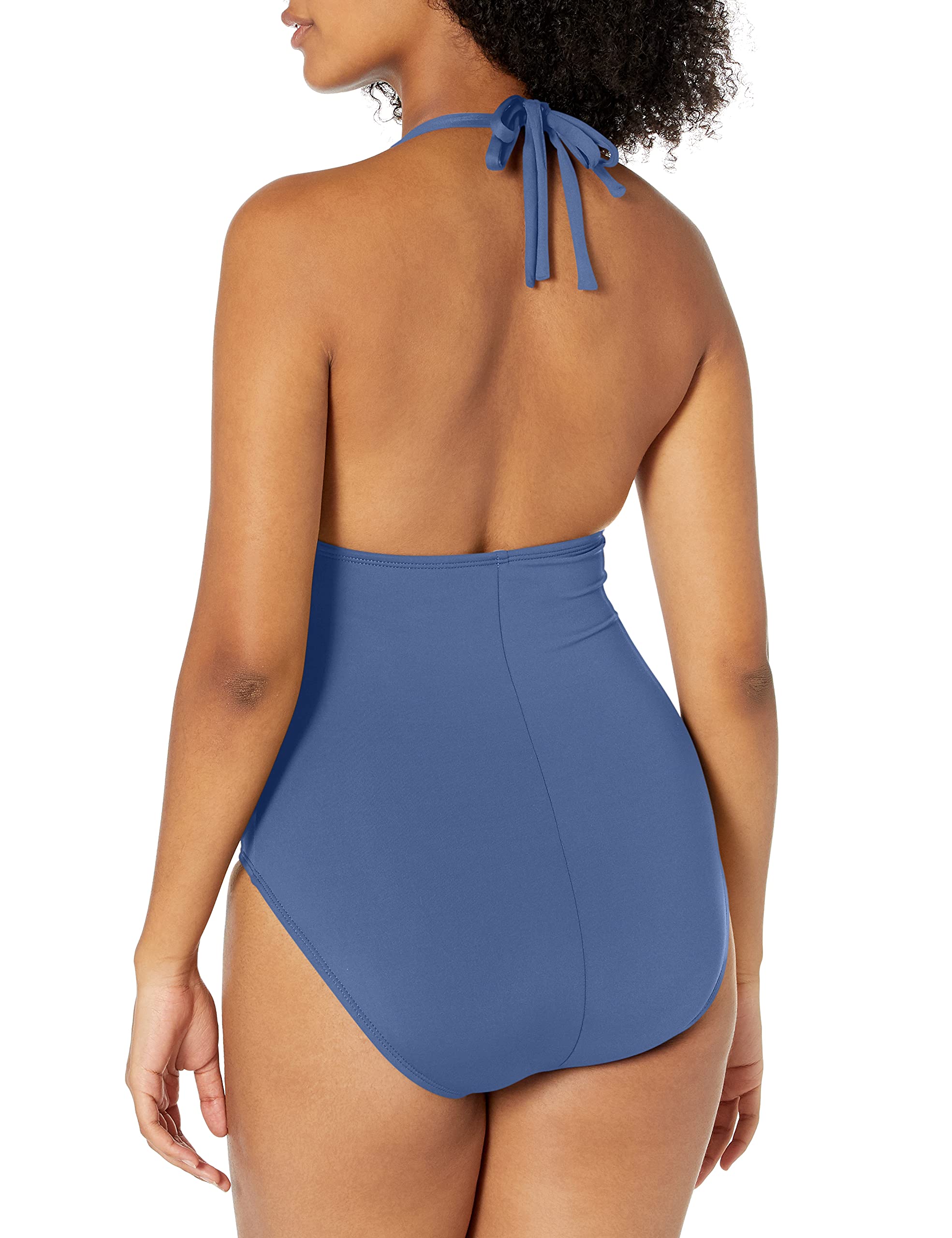 La Blanca Women's Island Goddess V-Neck Halter Mio One Piece Swimsuit - Stylish & Comfortable Swimwear for Beach Vacation, Pool Party & Summer Getaways