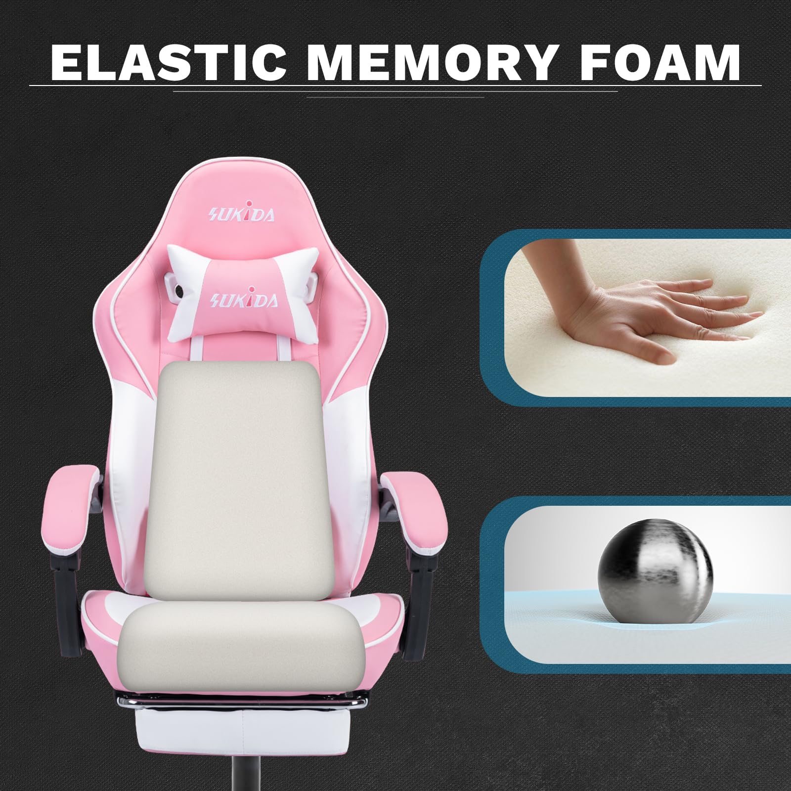 Ergonomic Gaming Chair with Lumbar Support & Massage - Adjustable Swivel Computer Chair for Adults - Perfect for Esports, Streaming & Office Work