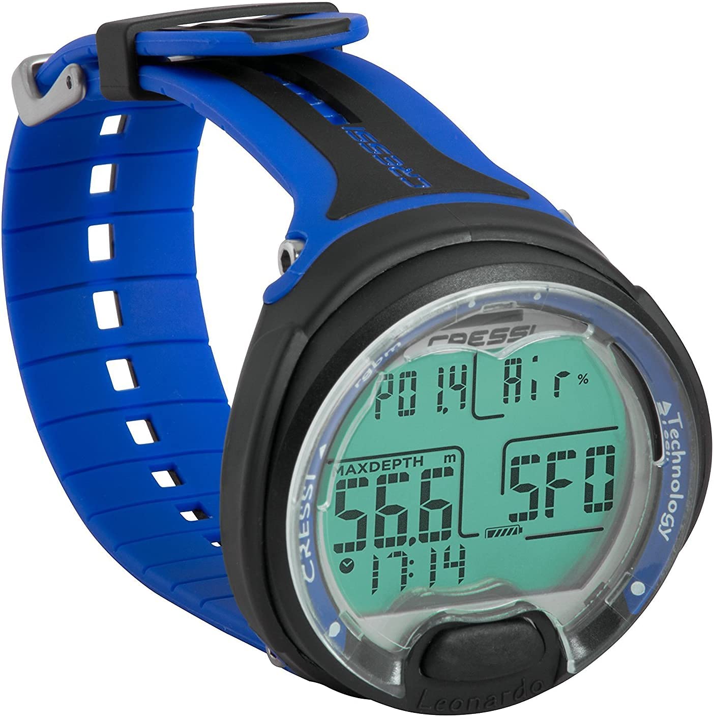 Cressi Leonardo Dive Computer Watch - Wrist Mounted Scuba Diving Gear for Men & Women (Black/Blue) - Perfect for Deep Sea Diving, Snorkeling, and Underwater Exploration