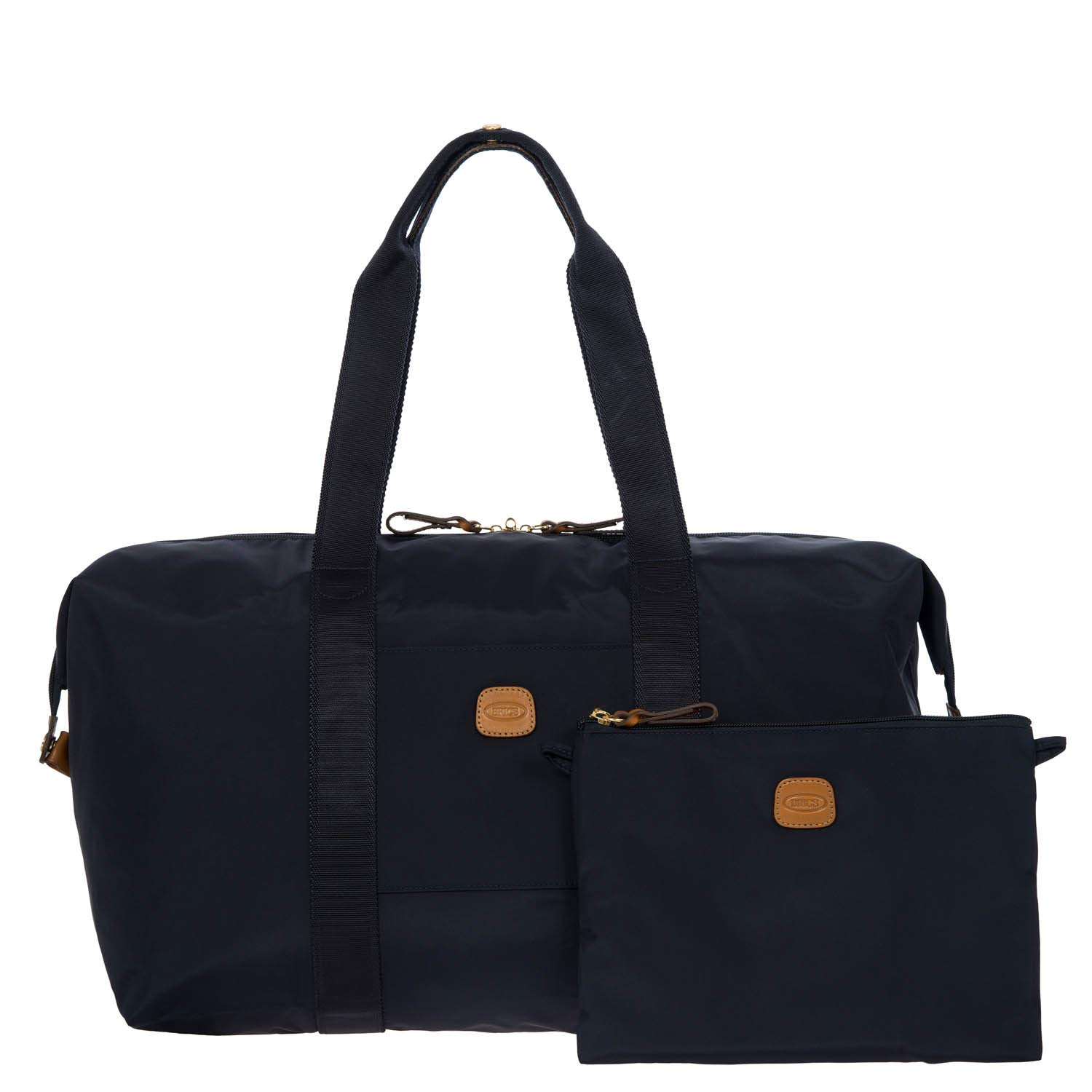 Bric's X-Bag X-Travel 2.0 Foldable Duffel Bag - 18 Inch Carry On Luggage & Overnight Travel Bag for Men Women - Navy Blue - Perfect for Gym, Weekend Trips & Airplane Cabin Use
