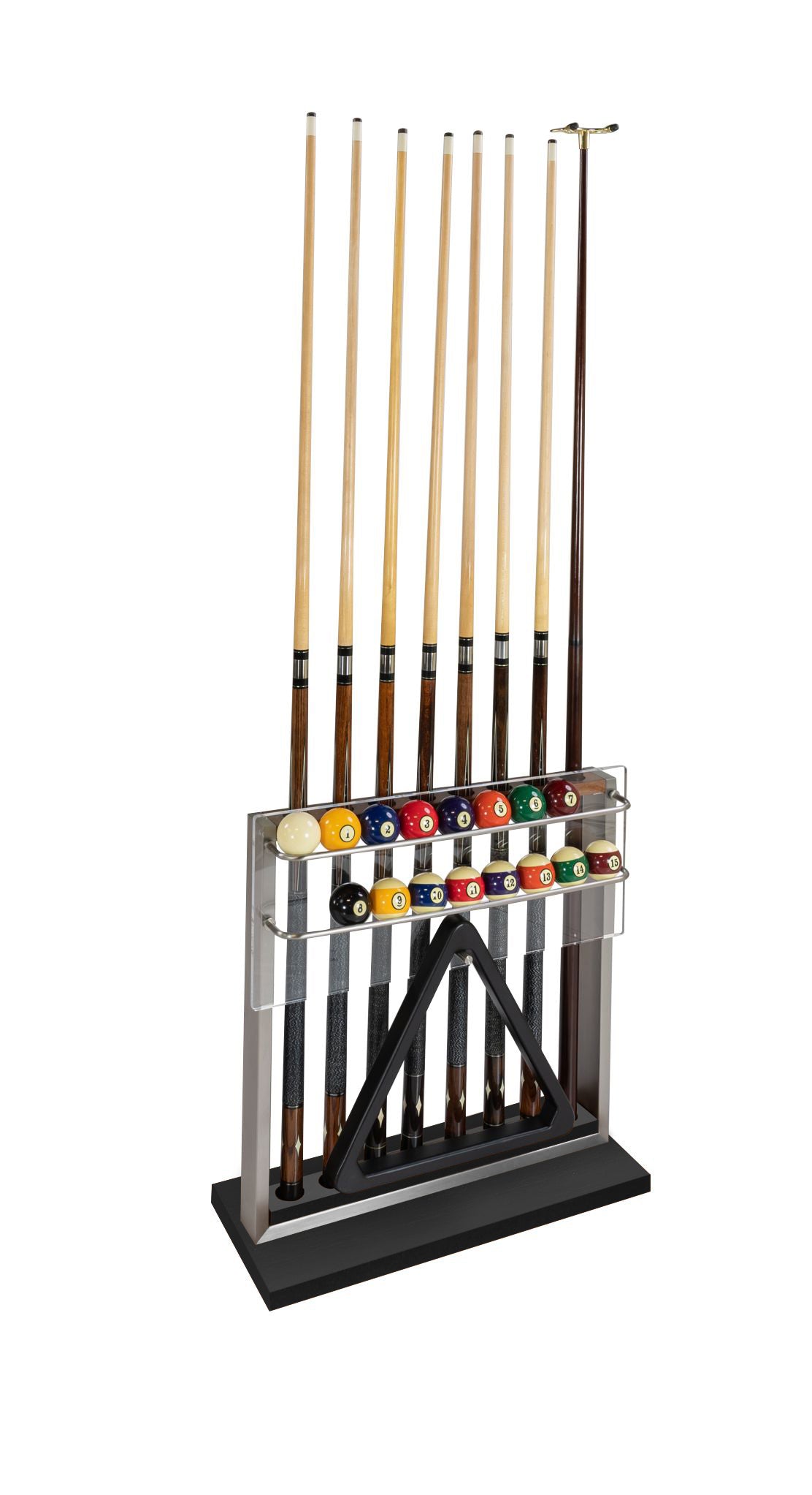 Aria Floor Cue Rack - Premium Billiard Pool Stick Holder for Home Game Room & Bar Decor - Perfect for Organizing Cues in Basement, Man Cave or Sports Lounge