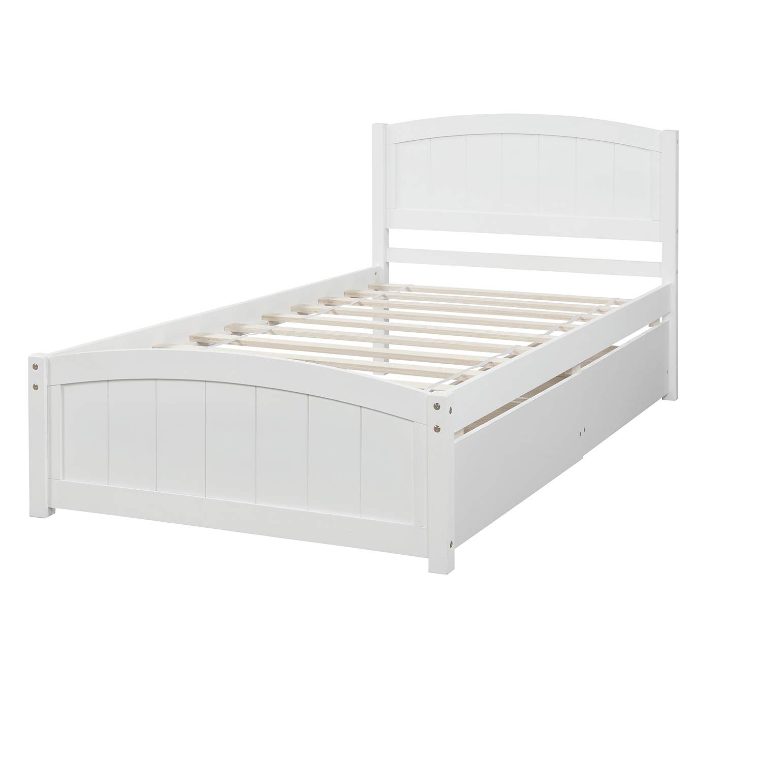 Harper & Bright Designs Twin Size Storage Bed Frame with Wood Platform & Drawers - Kids Bed with Headboard for Girls & Boys (White) - Perfect for Small Bedrooms, Dorm Rooms & Space-Saving Kids' Rooms