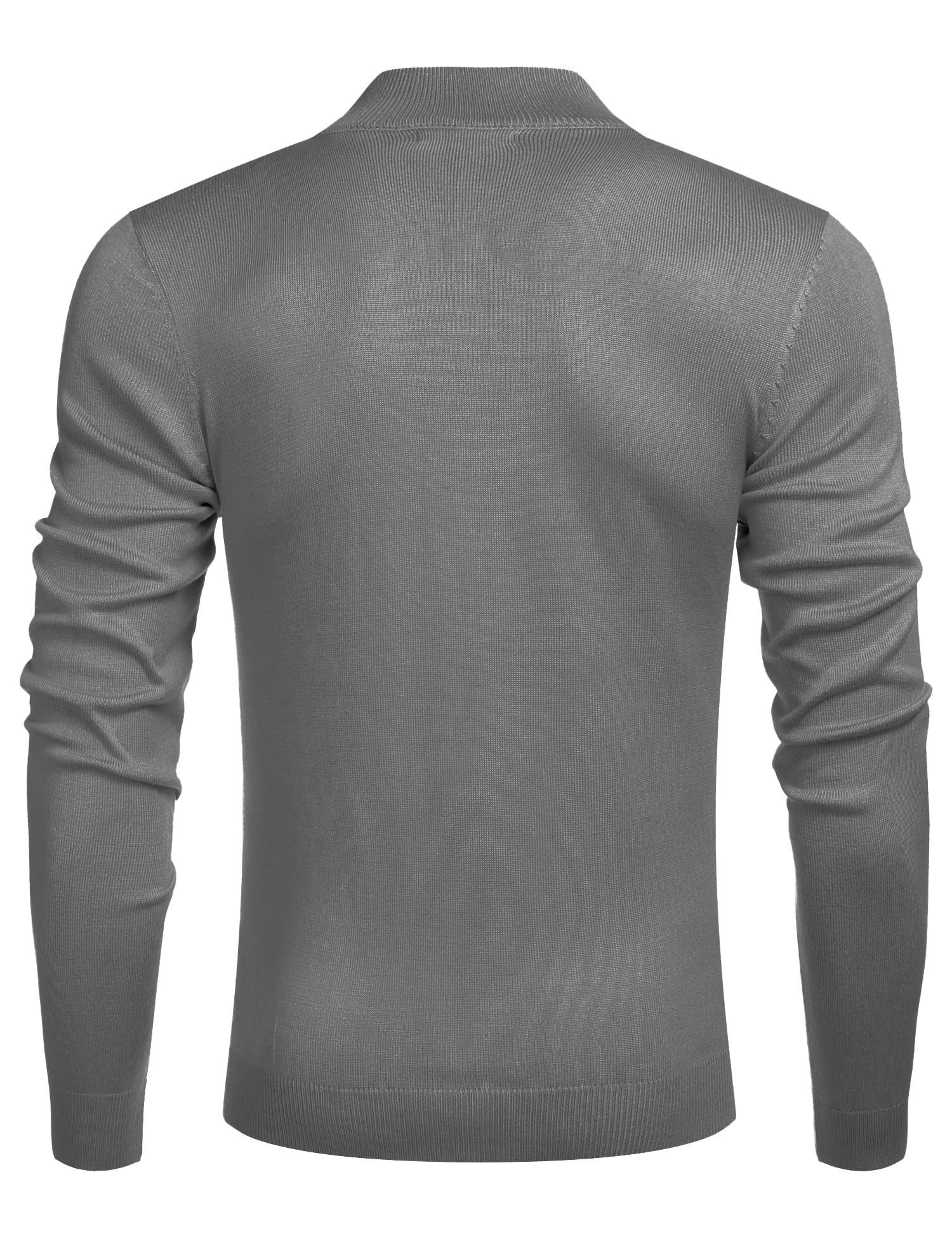 COOFANDY Men's Slim Fit Lightweight Quarter Zip Sweater - Mock Neck Pullover Casual Polo for Work & Outdoor Activities