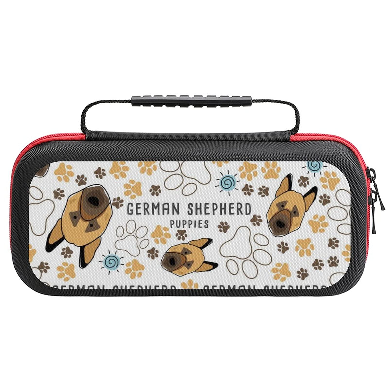 German Shepherd Printed Travel Case for Nintendo Switch Lite & Accessories - Portable Storage Bag for Gaming, Commuting, and Outdoor Adventures