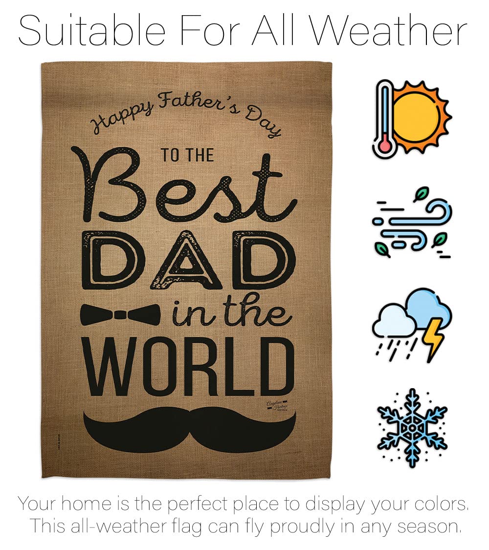 Best Dad Garden Flag Set with Stand - Father's Day Yard Gift for Home Decor