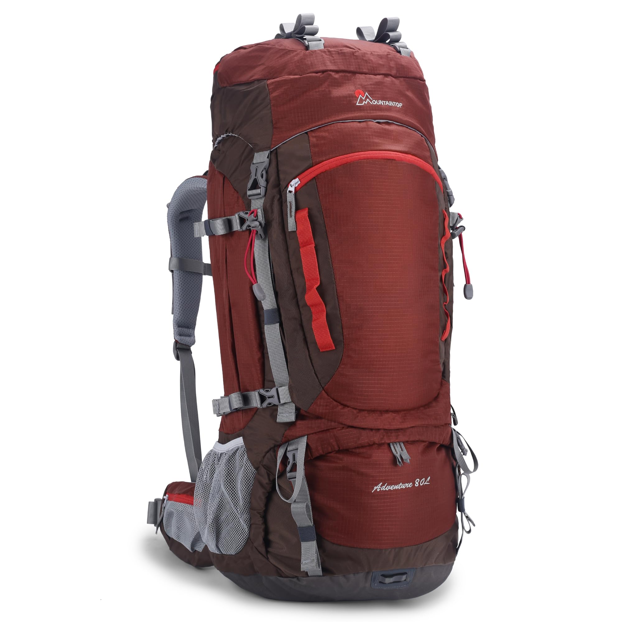 MOUNTAINTOP 80L Hiking Backpack for Men & Women with Rain Cover - Perfect for Camping & Trekking