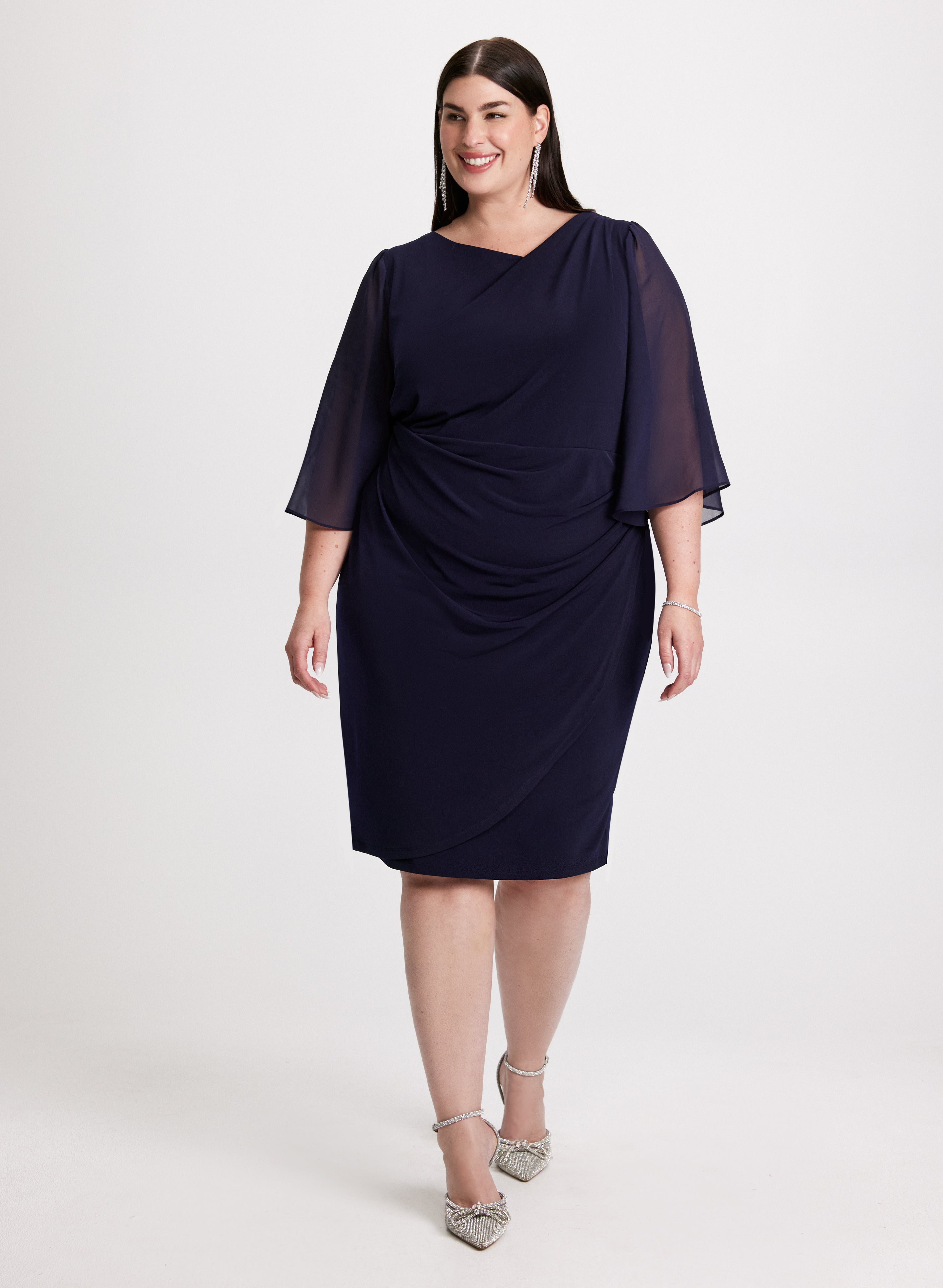 Asymmetric Neckline Short Sleeve Dress for Women - Trendy Party & Cocktail Outfit - Perfect for Date Night, Club, and Summer Events