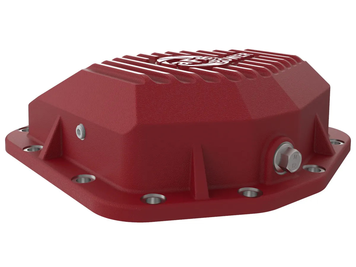 AFE Pro Series Rear Differential Cover (Red w/Machined Fins) for Jeep Gladiator 2020-2025 with Dana M220 - Heavy-Duty Off-Road Protection & Enhanced Cooling for Rock Crawling & Trail Adventures