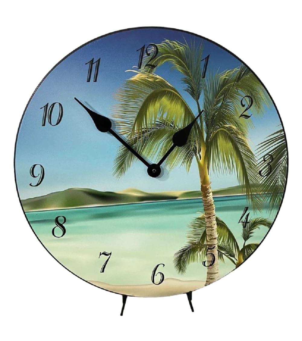 Ultra Quiet Quartz Wall Clock - Handmade in USA with Vibrant Colors | 18-Inch & 2-Foot Beach Clock Sizes | Perfect for Coastal Homes, Beach Houses & Nautical Decor