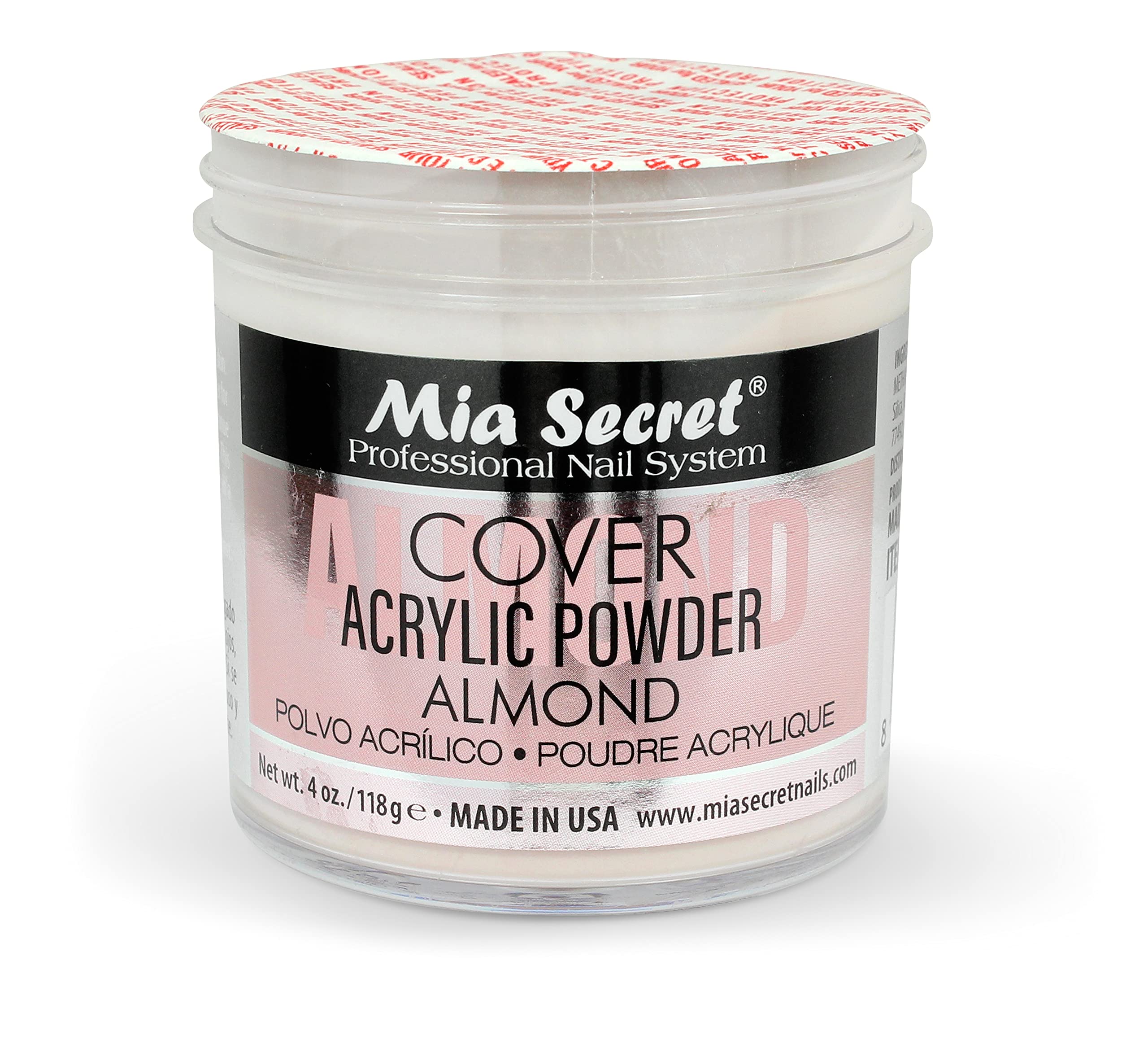 Mia Secret Acrylic Powder - Cover Almond 4 oz for Nail Art & Acrylic Nail Extensions - Perfect for Salon Professionals & DIY Nail Enthusiasts