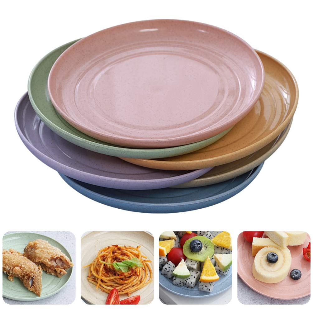 Eco-Friendly Wheat Straw Dinner Plates - 6pcs Safe Tableware for Home & Parties