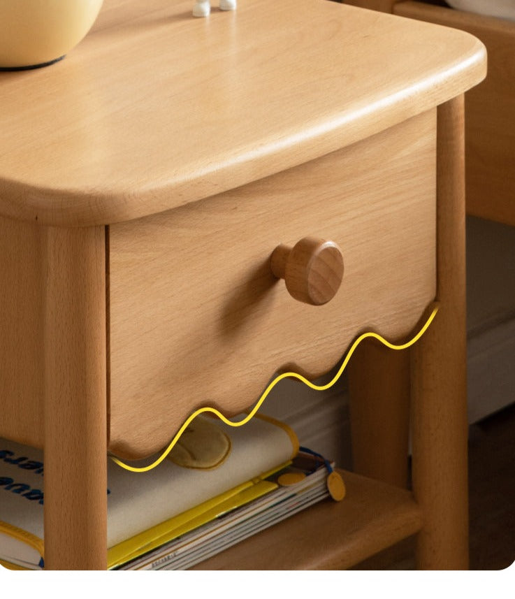 Solid Wood Nightstand - Beech or Oak Bedside Table for Bedroom, Modern & Rustic Home Decor, Durable & Stylish Furniture for Small Spaces