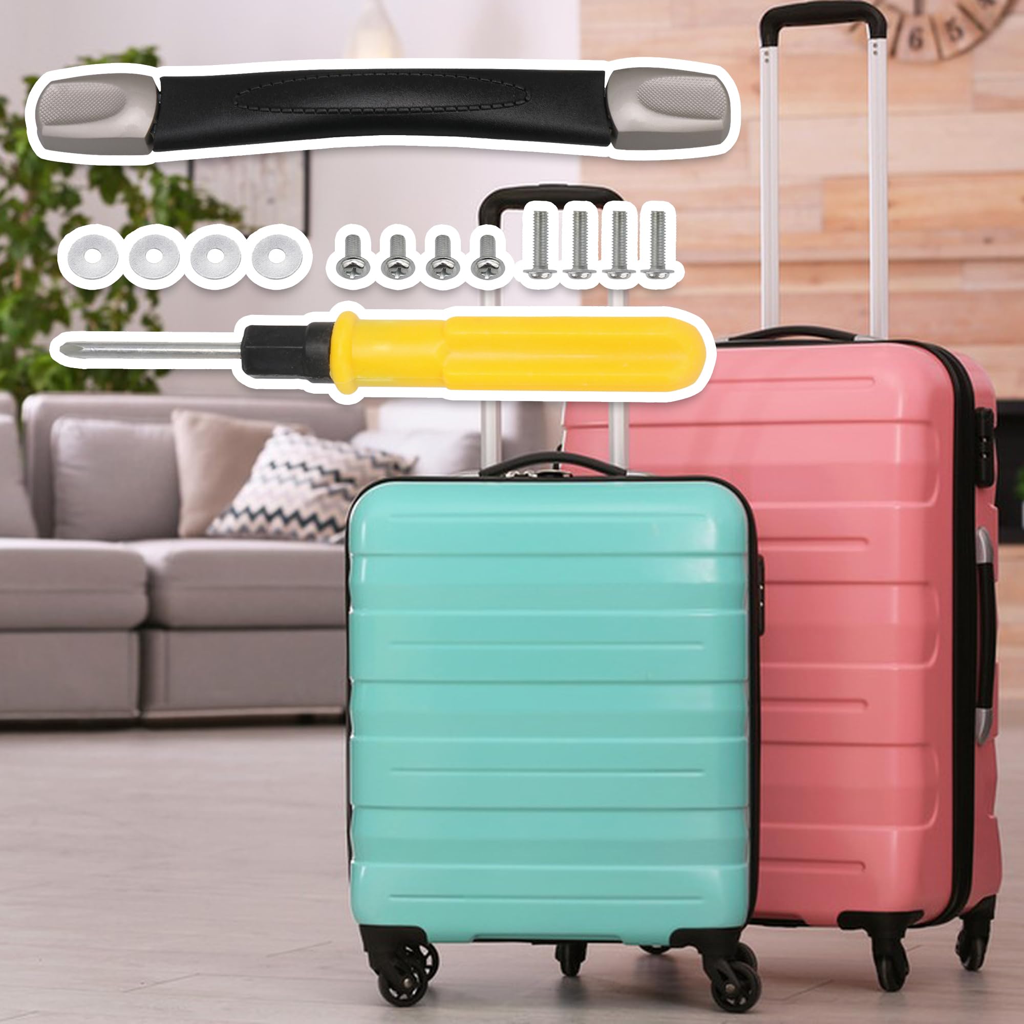 BQLZR Suitcase Luggage Replacement Handle - 16cm Flexible Spare Strap Handle Grip for Travel Bags (Perfect for Broken or Worn Suitcase Handles)
