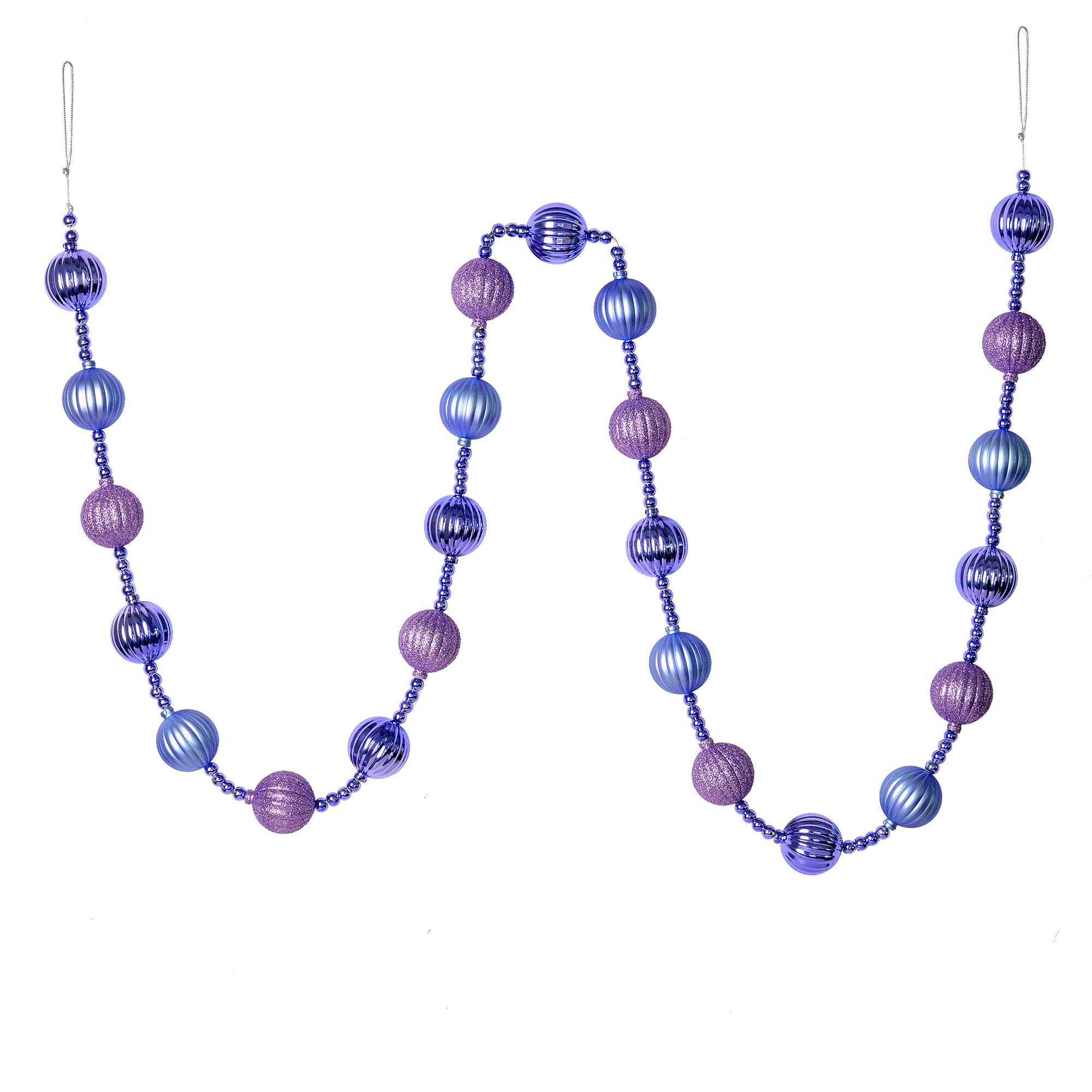 Vickerman 6 Foot Purple Christmas Garland with Lavender Ball Ornaments - Perfect for Holiday Tree Decorations, Mantel Draping, and Festive Home Decor