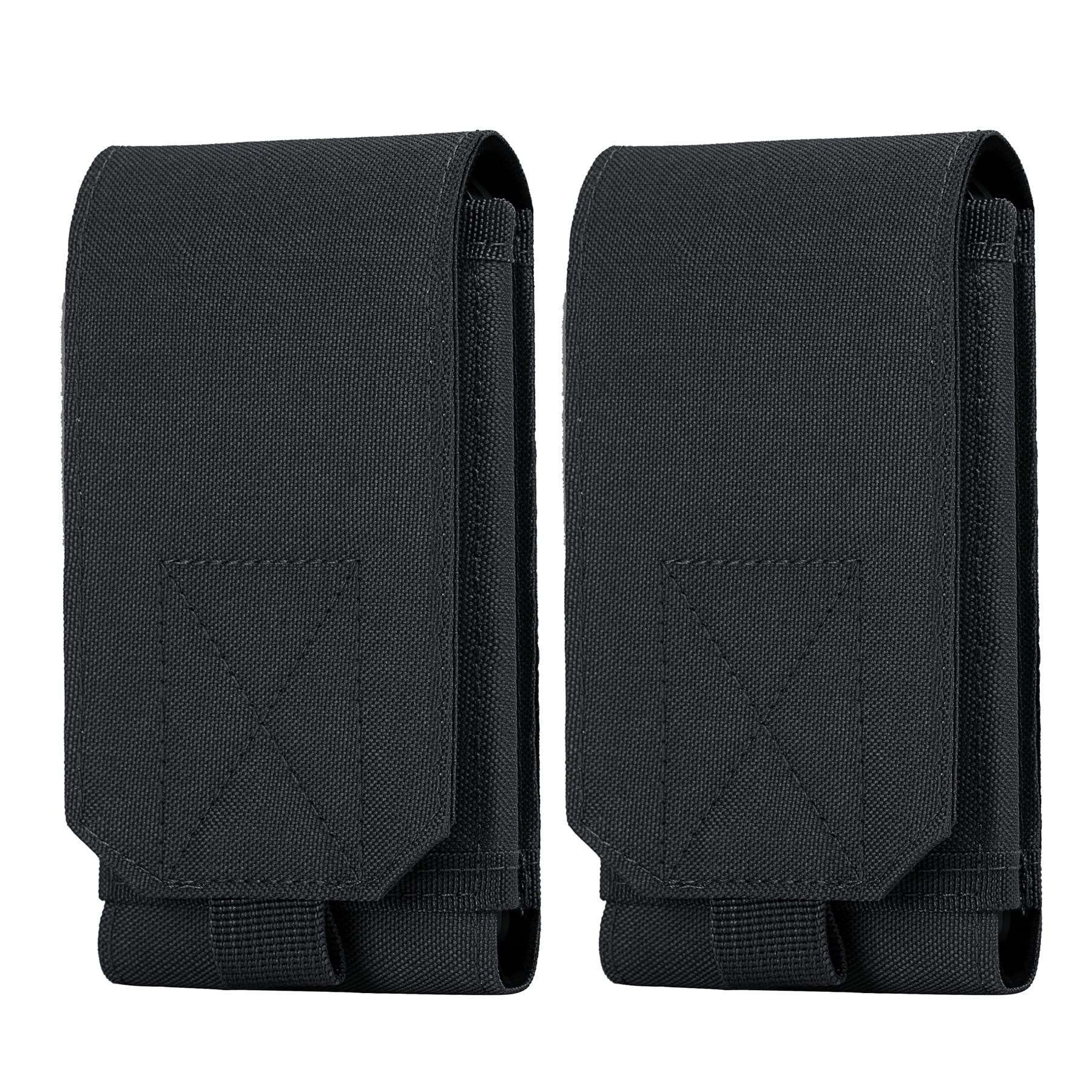 IronSeals 2 Pack Tactical Molle Phone Holster Pouch - Universal Belt Waist Bag for iPhone 16 Pro Max/16 Pro/15 Pro Max/14 Pro Max/14 Pro/13 Pro Max/12 Pro Max & Samsung S24/S23/S22/S21 (Size L) - Perfect for Outdoor Activities, Hiking, Camping and Tactical Gear