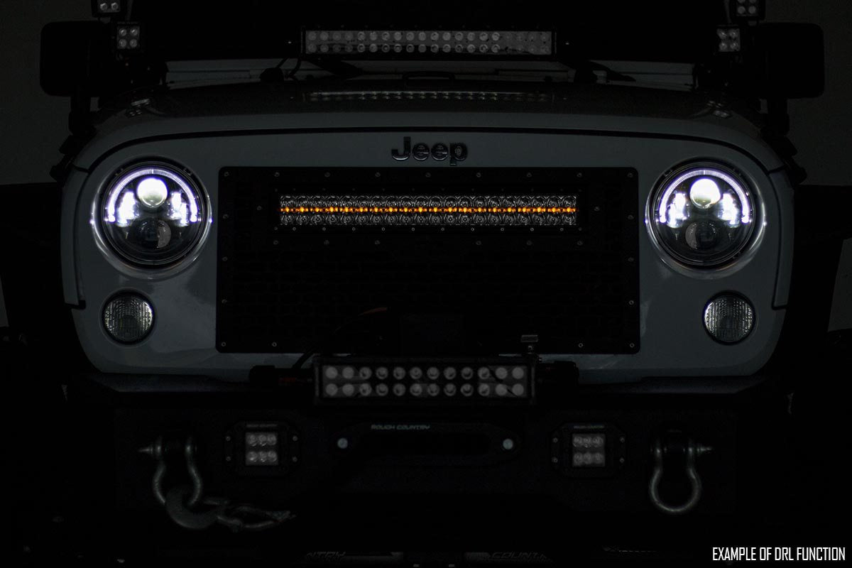 20 Inch Chrome Series LED Light Bar - Dual Row Off-Road Lighting with Amber DRL (Daytime Running Lights) - Model 70920DA - Perfect for Trucks, Jeeps, ATVs & Off-Road Adventures