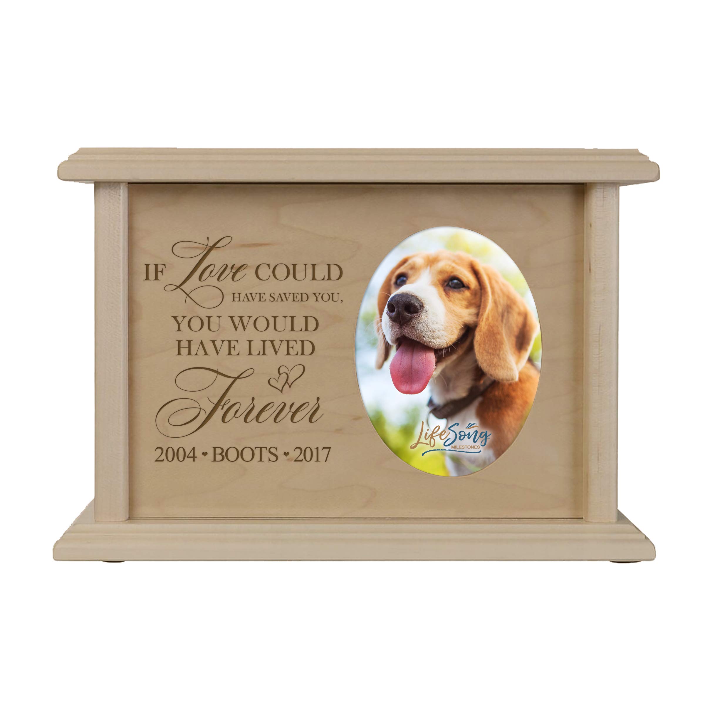 Personalized Pet Memorial Urn for Dogs & Cats - Engraved Photo Keepsake Box for Pet Ashes | Wall-Mounted Cremation Urn | Decorative Pet Loss Memorial Gift for Home, Office & Memorial Displays