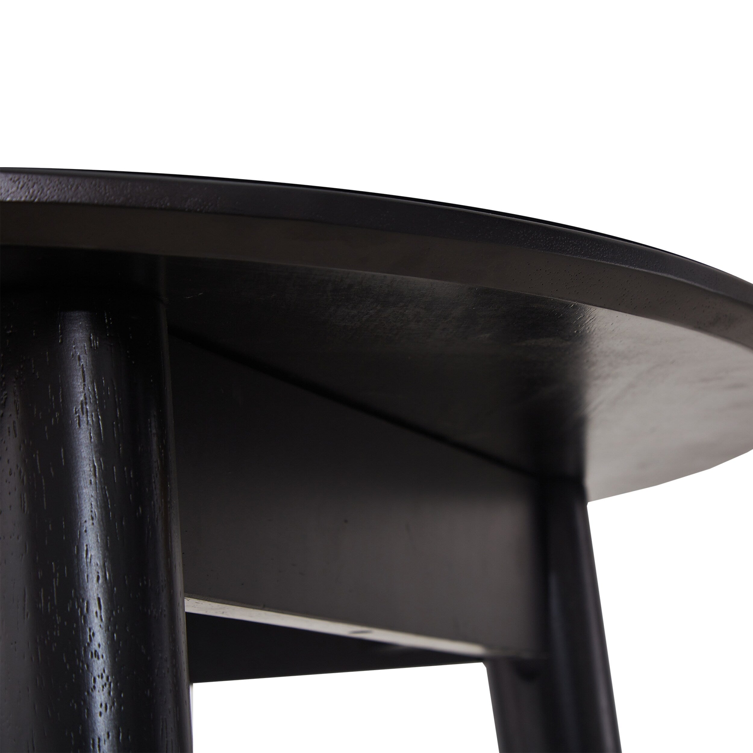 42.01 Inch Round Kitchen Dining Table for 4 - MDF Top with Wood Veneer & Rubberwood Legs - Perfect for Small Spaces, Breakfast Nook, and Cozy Family Meals