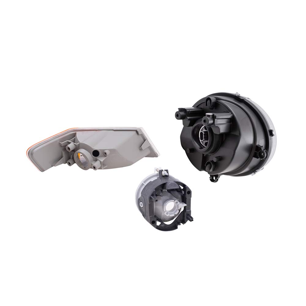 Brock Replacement Halogen Headlight Assemblies 6-Piece Set for 2010 Jeep Patriot - No Leveling, Includes Park Signal & Fog Lights | Perfect for Night Driving & Off-Road Adventures