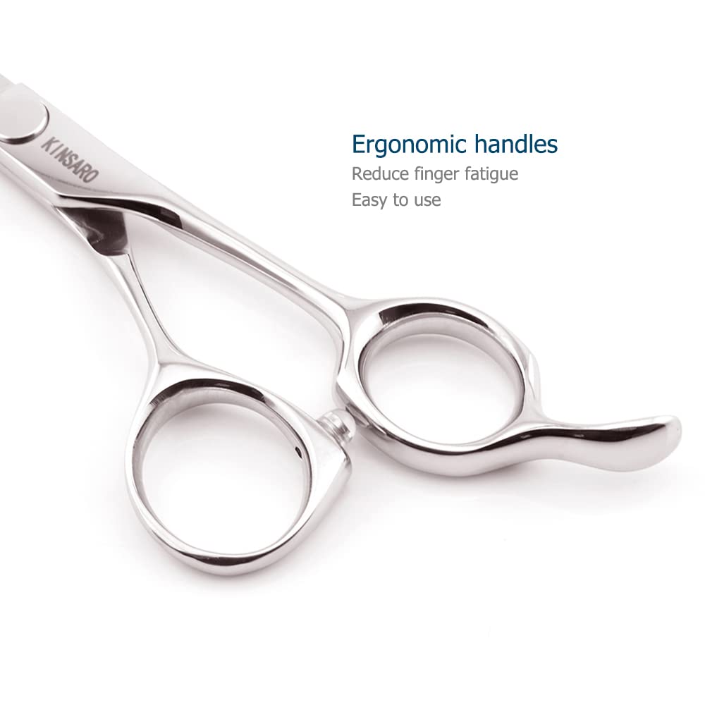 Professional Hair Cutting Scissors 5.5 Inch - Barber Shears & Hairdresser Scissors 440C Stainless Steel - KINSARO Salon Quality Shears for Precision Haircuts, Styling & Trimming
