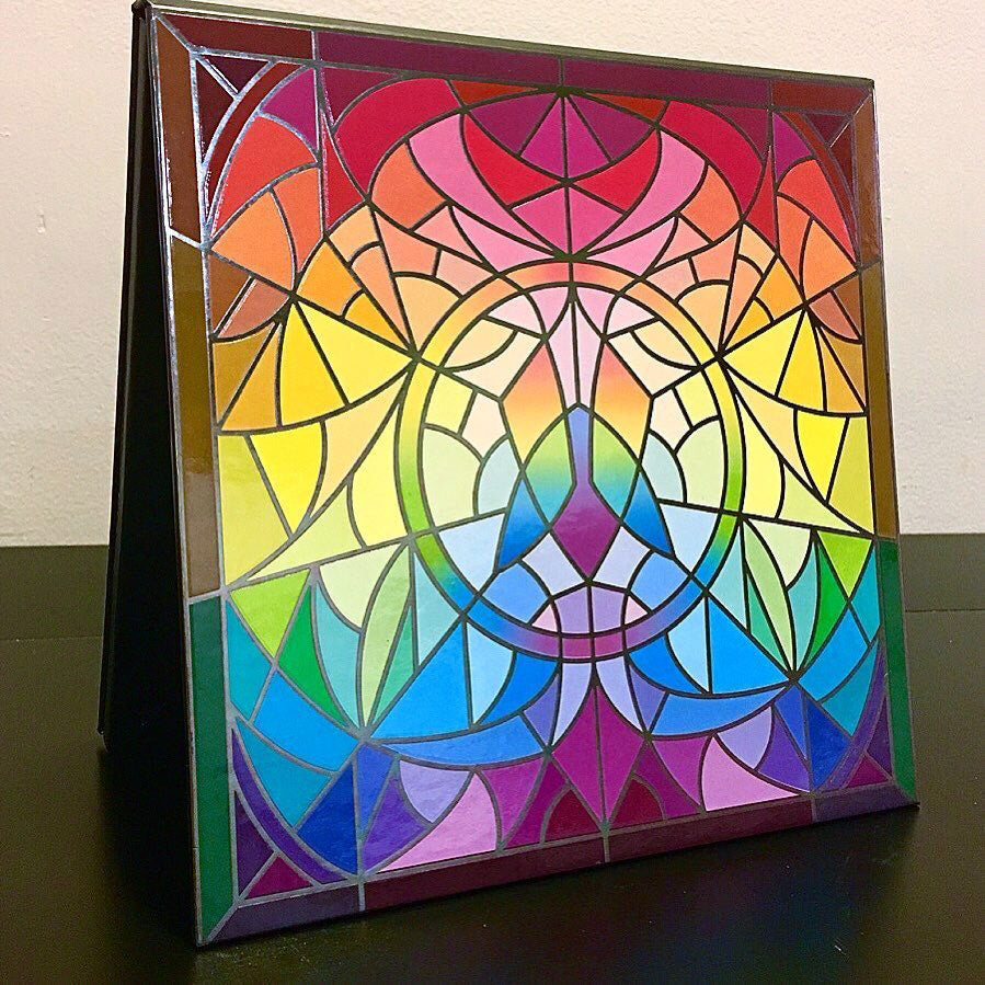 BLEMISHED Standard Stained Glass Magnetic Makeup Palette (Empty) - Perfect for Travel & Professional Makeup Organization