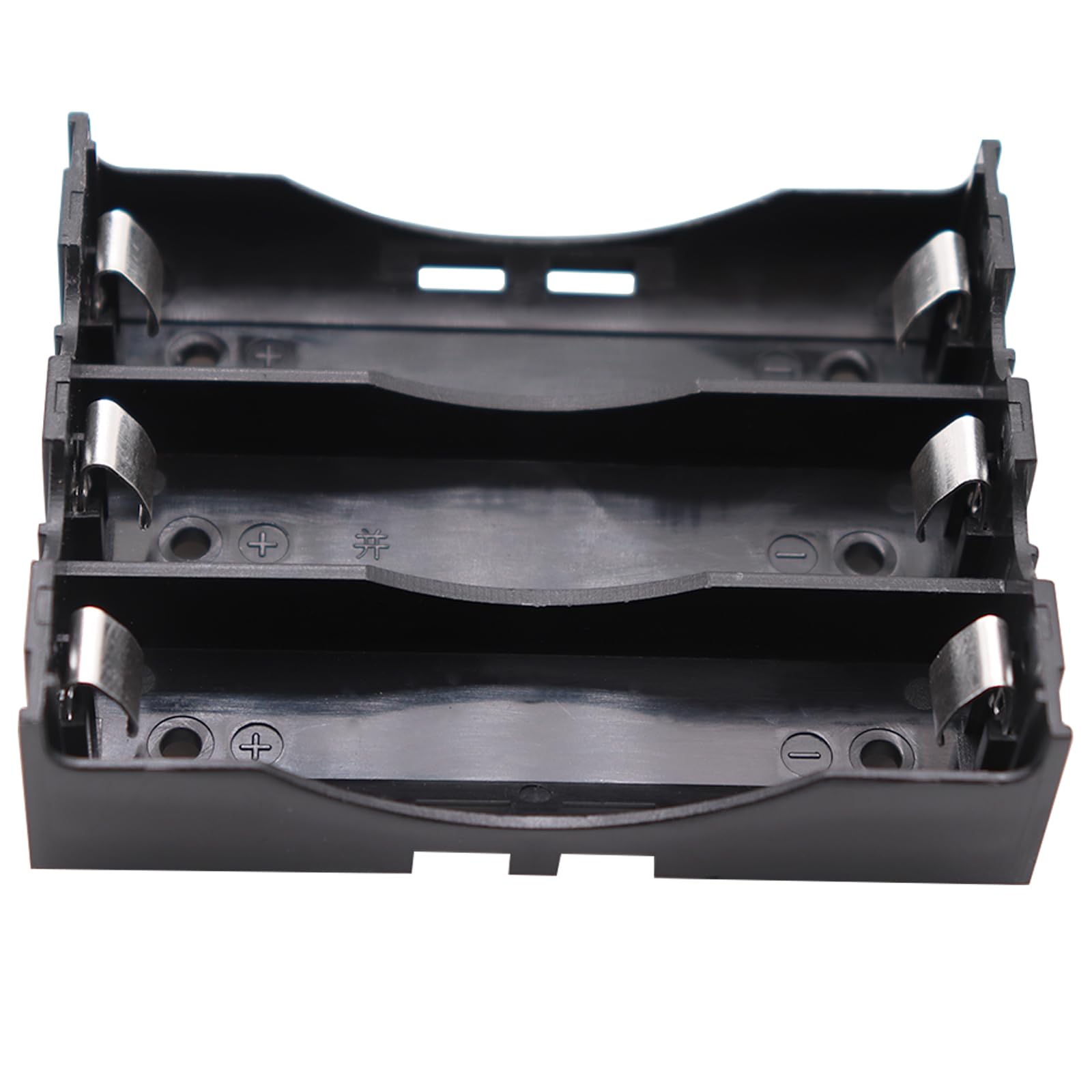 XFFCSEC 18650 Battery Holder - 3 Slot Plastic Case for 3.7V Flat Top Batteries | Secure Power Supply for Flashlights, DIY Electronics & Solar Projects | Pack of 10 Black Plastic Cell Holders with Pins