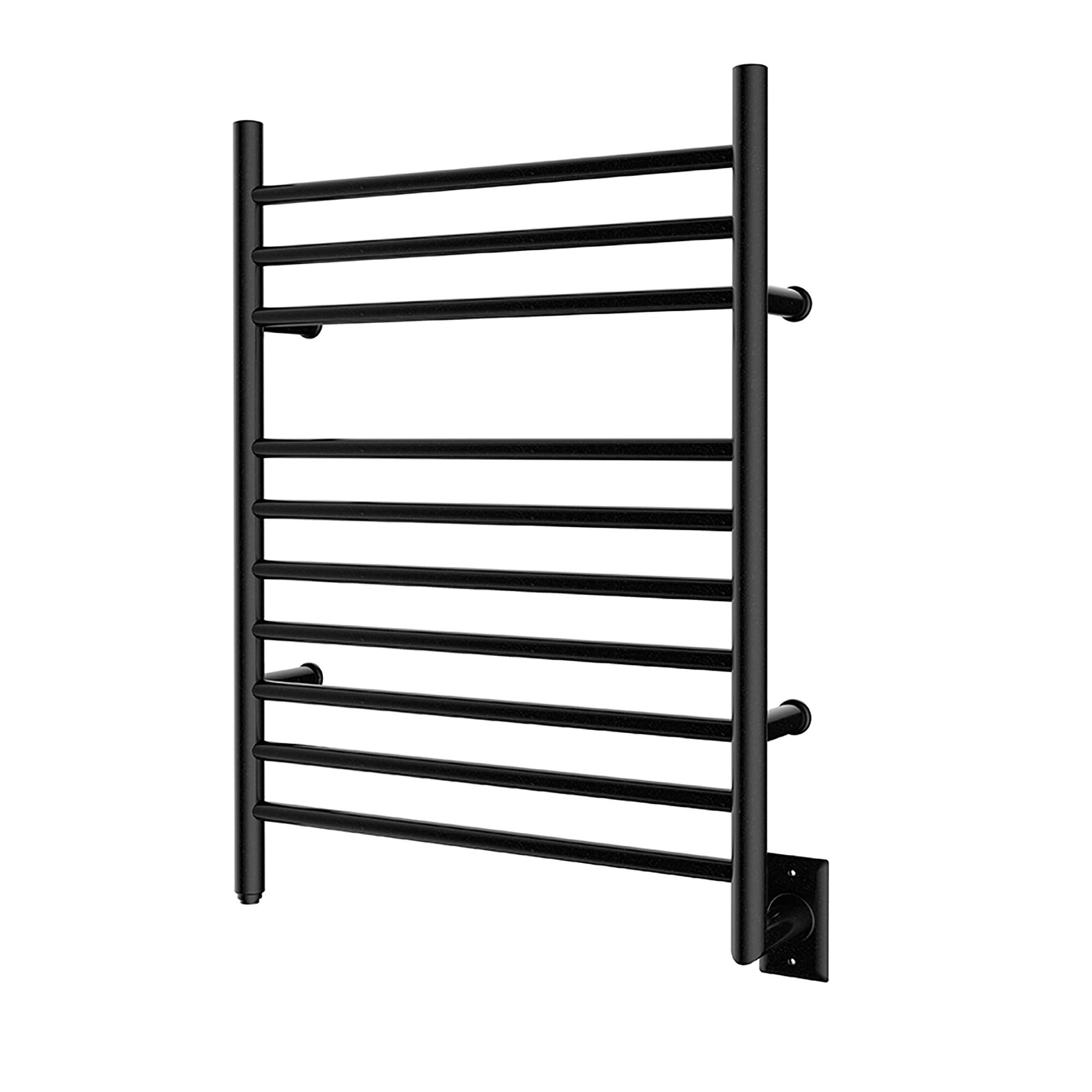 HEATGENE Hardwired Heated Towel Rack - Wall Mounted Bathroom Towel Warmer in Matte Black | Fast Warming for Spa, Luxury Hotels & Home Use