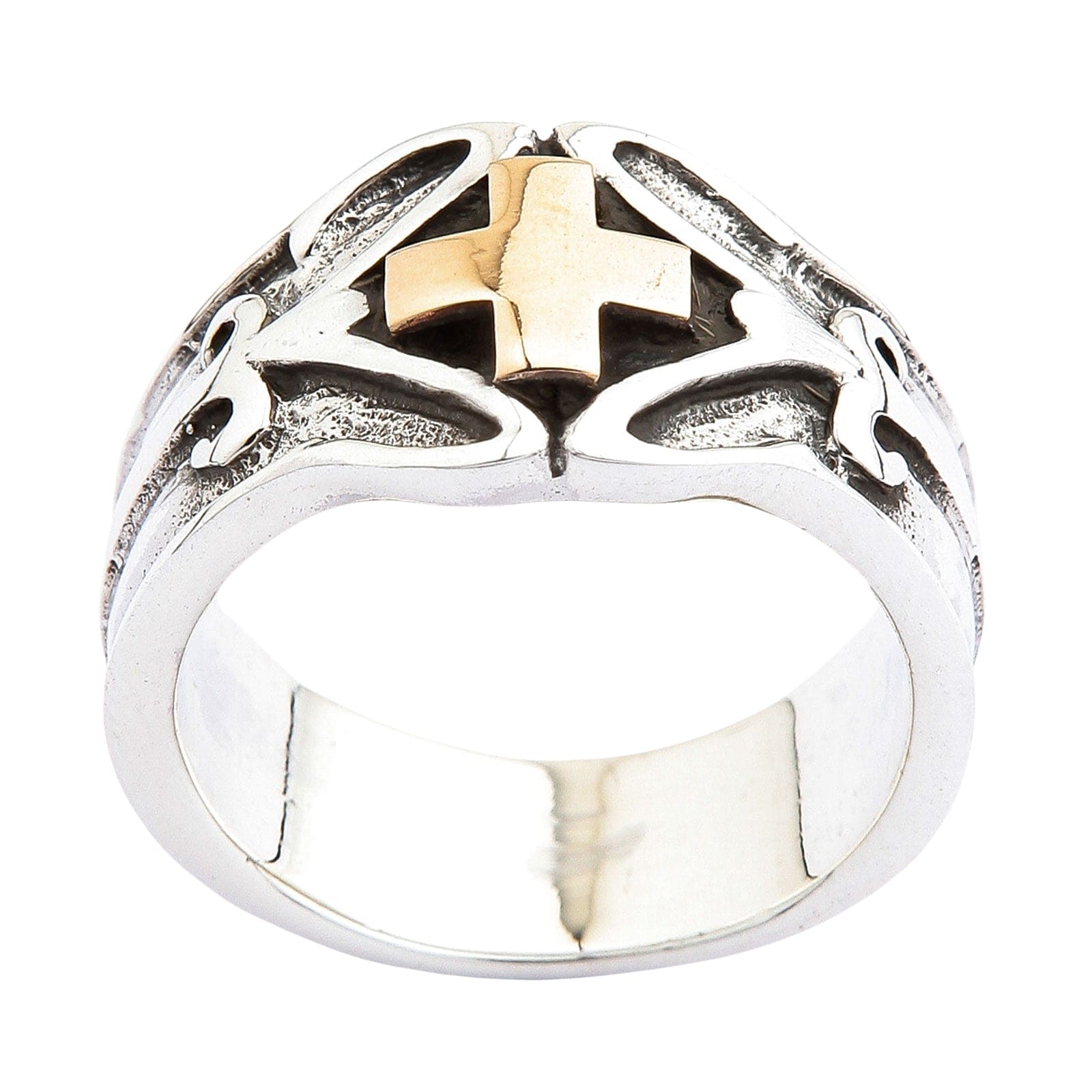 Gold Celtic Cross Sterling Silver Ring for Women - Elegant Irish Jewelry Gift for Christmas, Birthday & Anniversary - Perfect for Daily Wear & Special Occasions