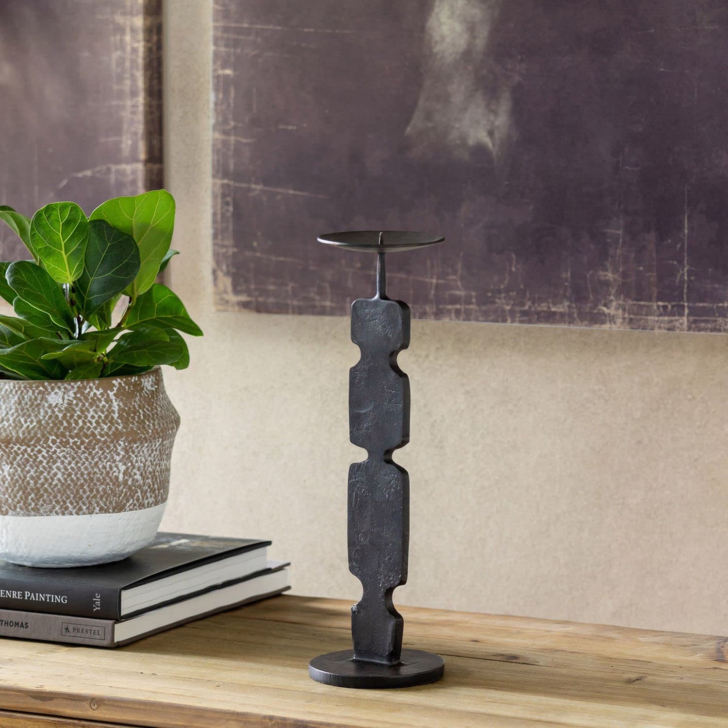 Forged Candle Holder Small - Elegant Iron Candle Stand for Home Decor, Wedding Centerpiece, Table Setting & Romantic Ambiance | Park Hill Collection EAB20230