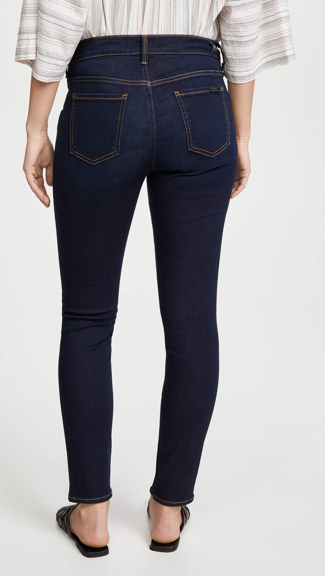 7 For All Mankind Women's The Ankle Skinny Maternity Jeans - Stretch Denim Pants for Pregnant Women | Comfortable & Stylish for Everyday Wear, Work & Casual Outings
