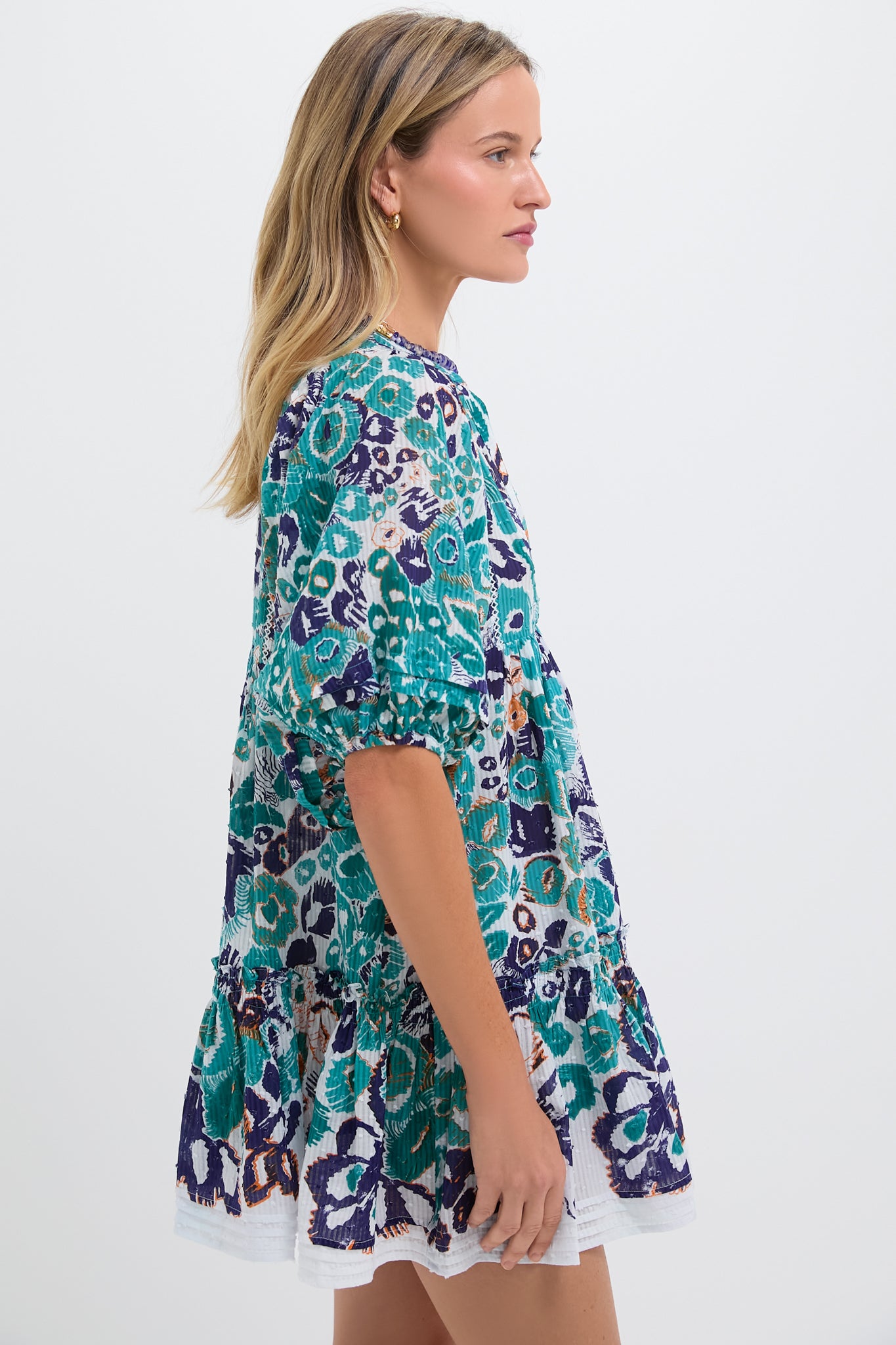 Blue Pencilleo Aria Mini Dress - Women's Flowy Summer Dress for Casual Wear, Beach, and Date Night