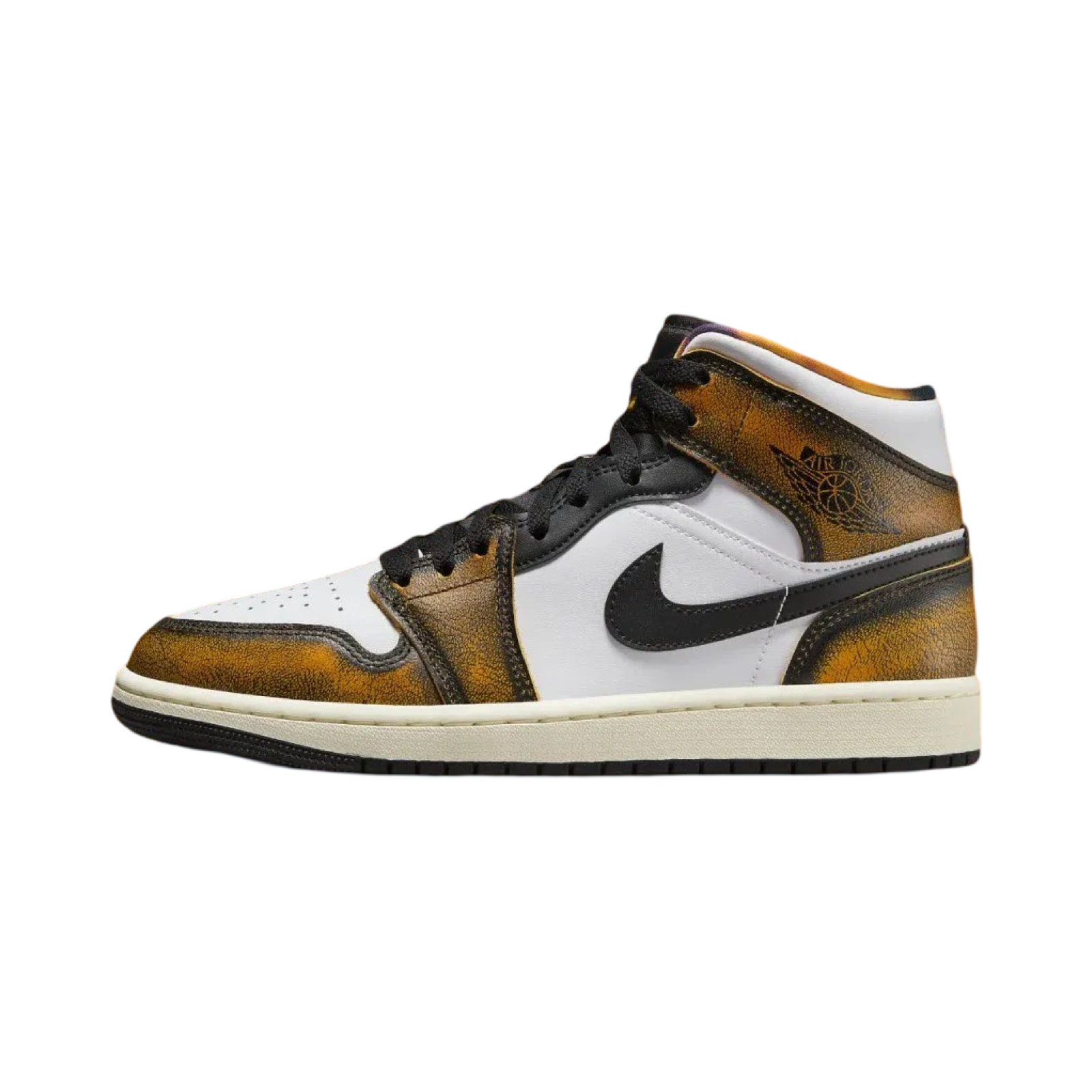 Air Jordan 1 Mid Orange Wear Away Sneakers - Men's Basketball Shoes for Streetwear & Casual Style | Perfect for Urban Fashion & Everyday Wear