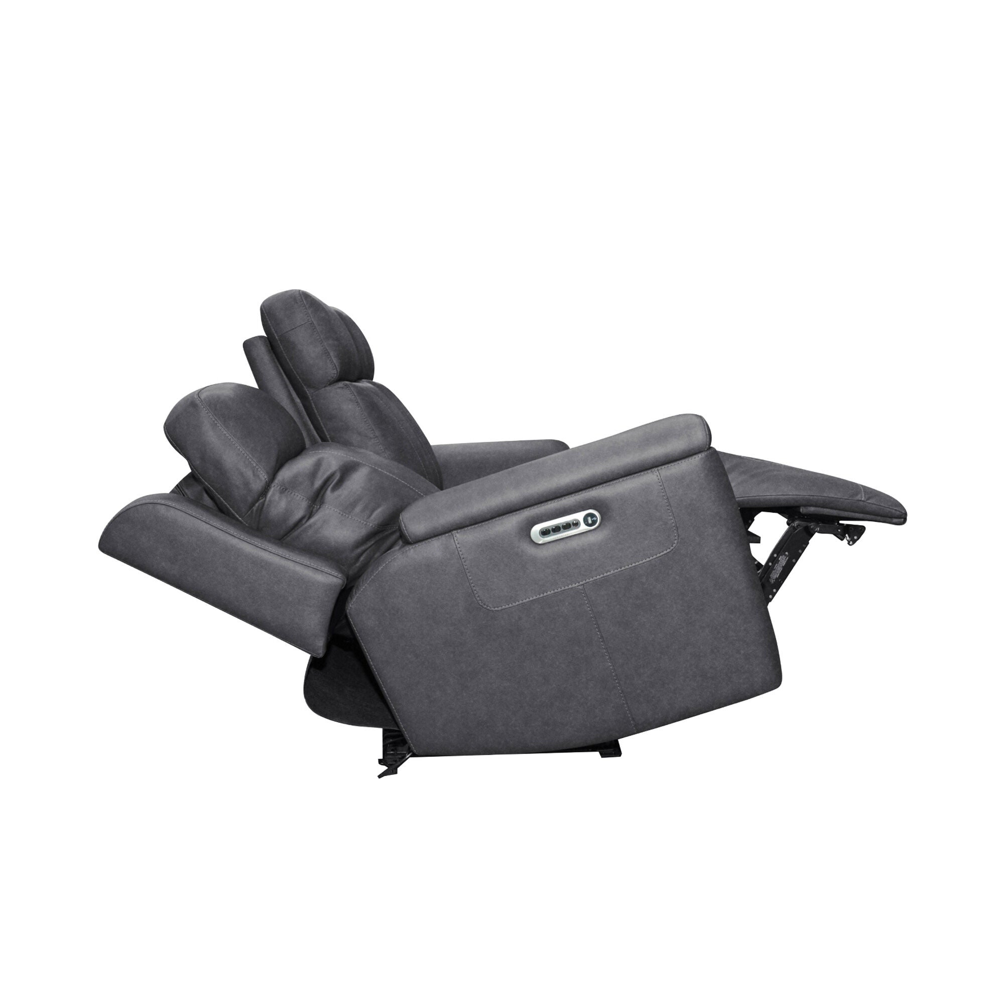 Amelia Power Reclining Console Sofa with Adjustable Headrests & Lumbar Support - Modern Electric Recliner for Living Room, Home Theater & Relaxation