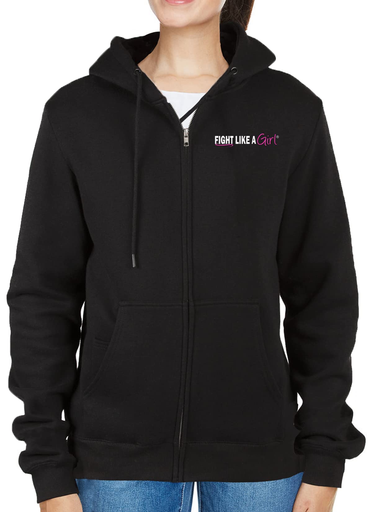 Fight Like a Girl Hybrid Unisex Zip-Up Hoodie - Stylish & Comfortable Pullover for Women & Men | Perfect for Gym, Casual Wear & Outdoor Activities