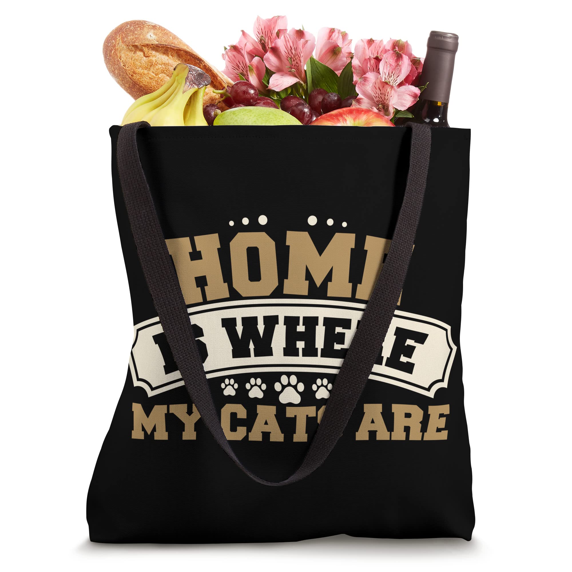 Home is Where My Cats Are - Cute Cat Lover Tote Bag for Women, Durable Canvas Shopping Bag with Pockets - Perfect for Groceries, Beach Trips & Daily Use