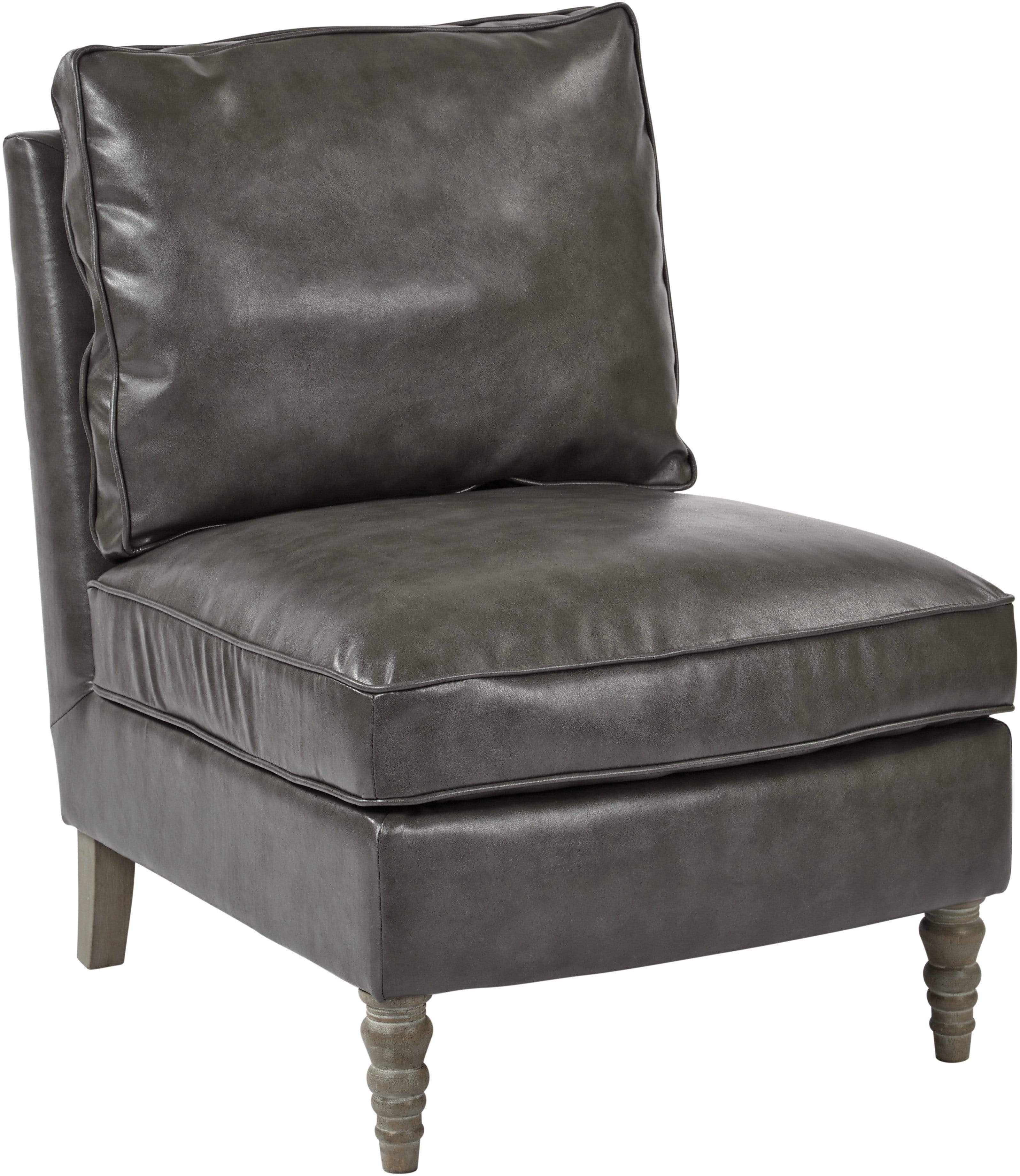 Office Star OSP Accents Martin Accent Chair - Modern Bonded Leather Side Chair with Chrome Legs [SB258] - Perfect for Home Office, Living Room or Waiting Area