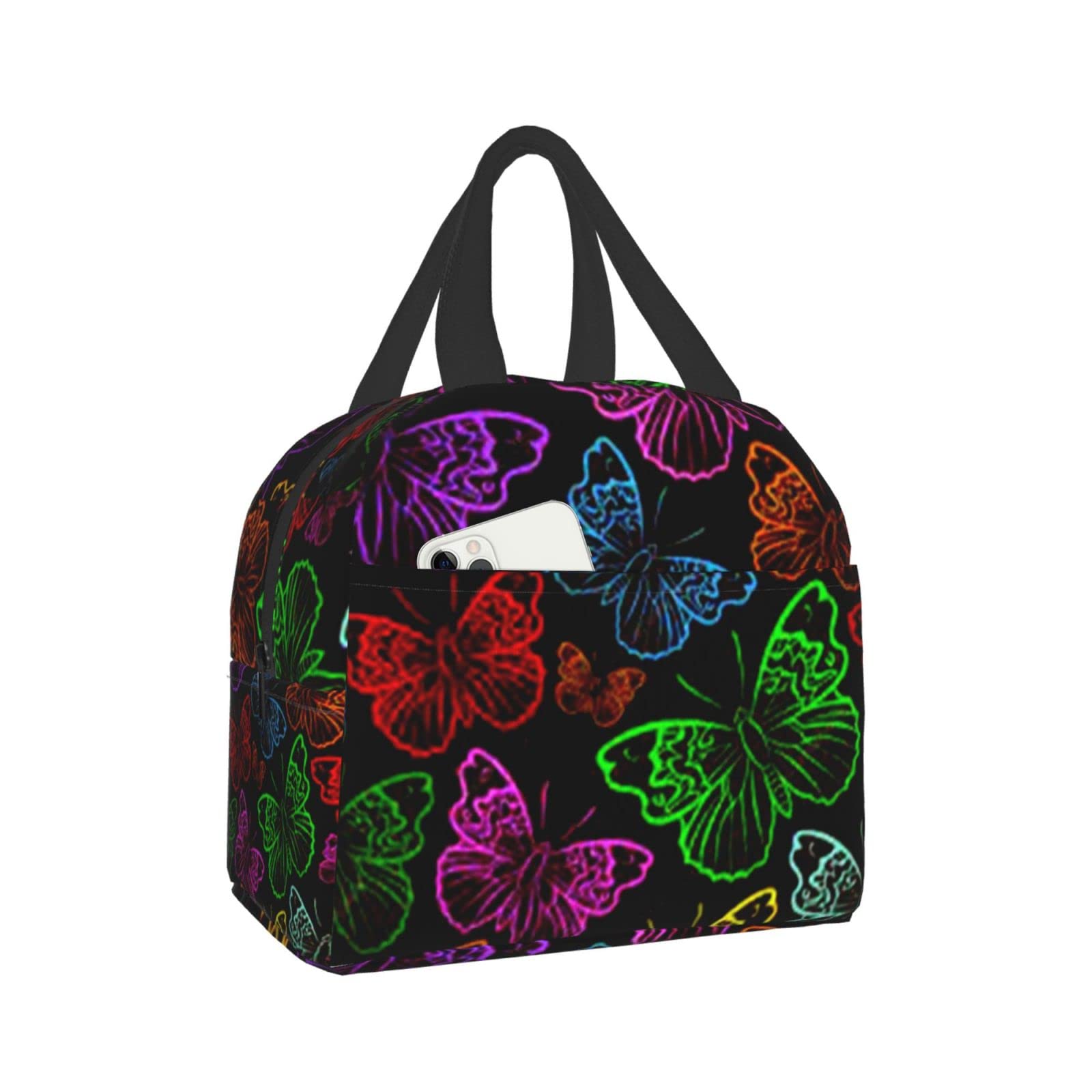 Insulated Butterfly Lunch Box for Women & Girls - Portable Tote Picnic Bag for Travel, Work & School - Leakproof Meal Carrier for Office, Outdoors & Daily Use