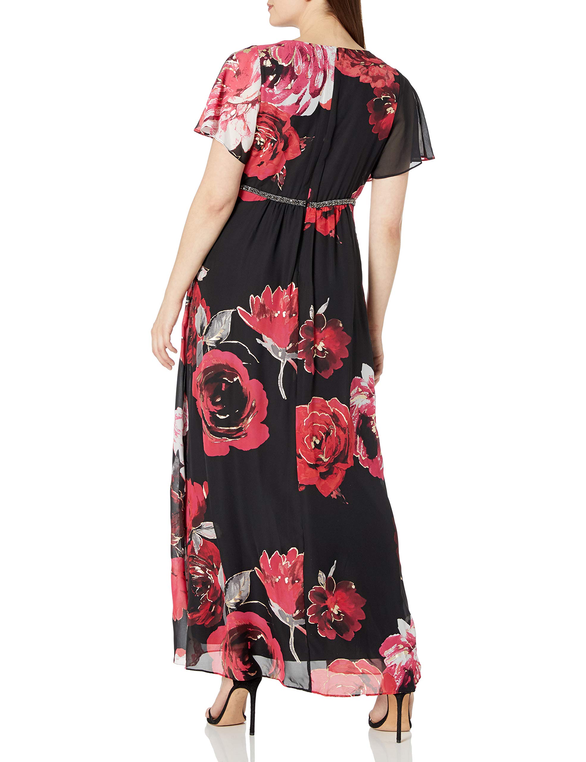 S.L. Fashions Women's Sleeveless Beaded Waist Maxi Dress - Summer Beach Wedding Party Formal Evening Gown - Perfect for Vacations, Date Nights & Special Occasions