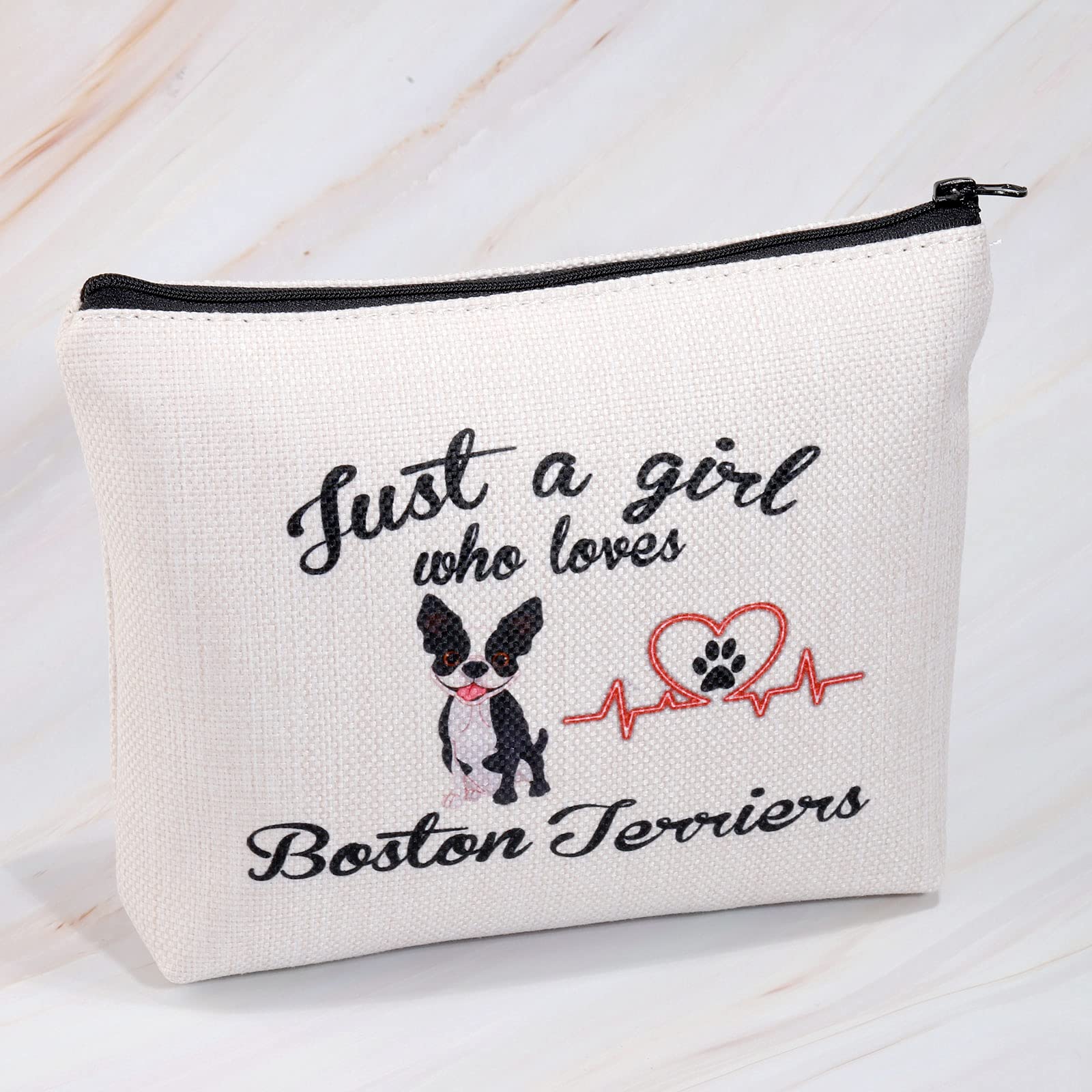 Boston Terrier Makeup Bag for Women | Cute Cosmetic Pouch with Zipper | Perfect Travel Toiletries Organizer | Ideal Gift for Boston Terrier Lovers | Great for Travel, Gym & Daily Use