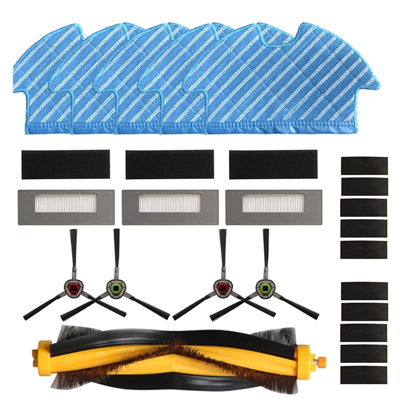 REYQA Vacuum Cleaner Replacement Parts - Main Side Brush Filter Kit Compatible with Ecovacs Deebot Ozmo 900 DN5G | Household Cleaning Accessories | Perfect for Hard Floors, Carpets & Pet Hair Removal