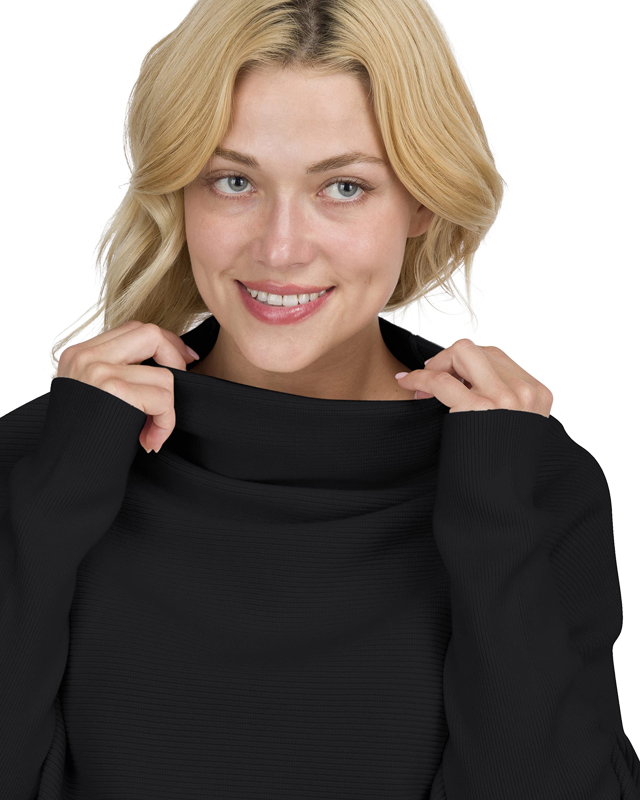 Eliana Funnel Neck Dolman Maternity Sweater - Stretchy Oversized Pregnancy Sweater for Women - Soft Comfortable Nursing Top for Work & Casual Wear