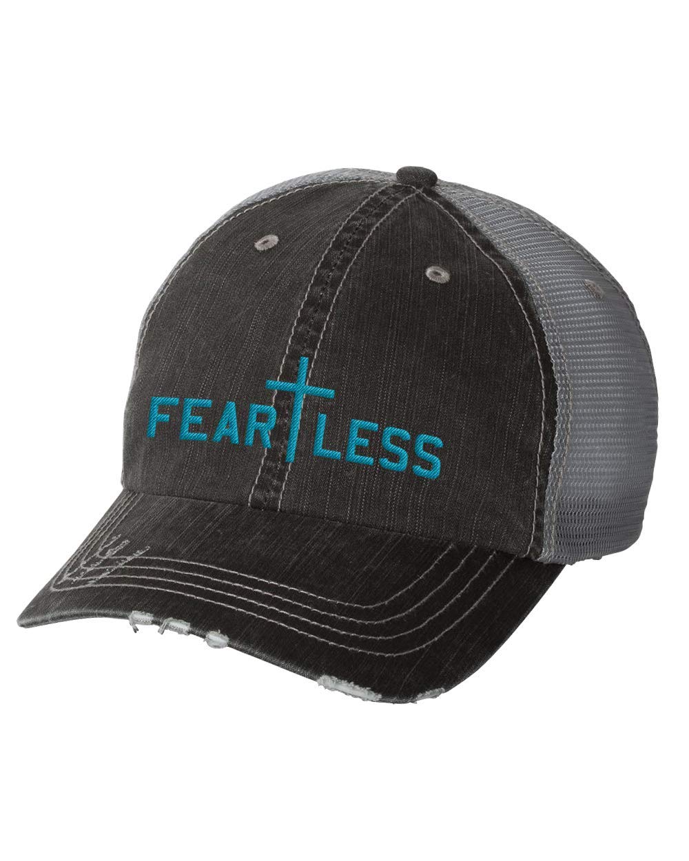 Women's Christian Fearless Cross Embroidered Distressed Baseball Cap - Stylish Religious Hat for Church, Outdoors & Everyday Wear